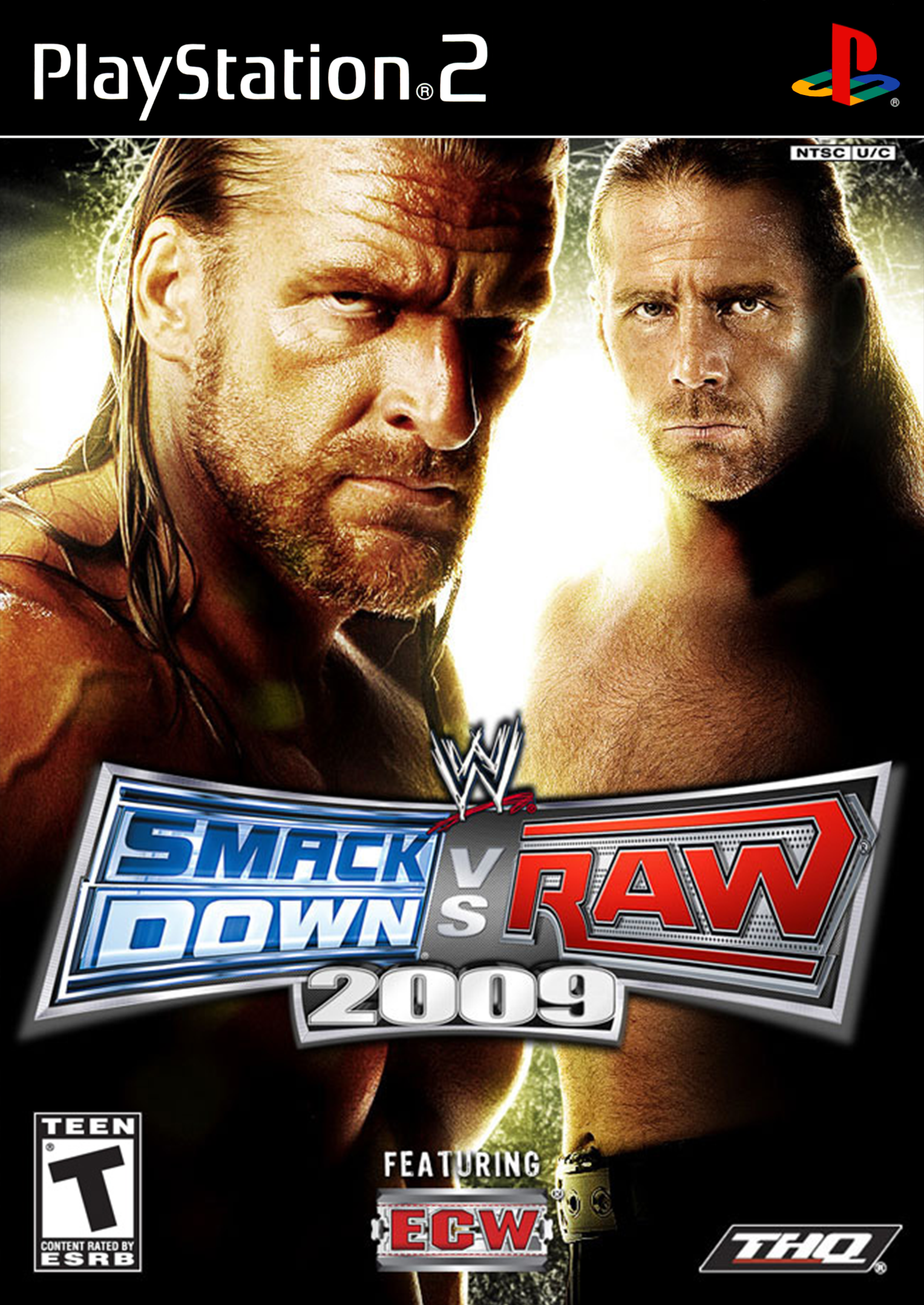SmackDown vs Raw 2009 PlayStation 2 completo PAL ESP - Estado básico