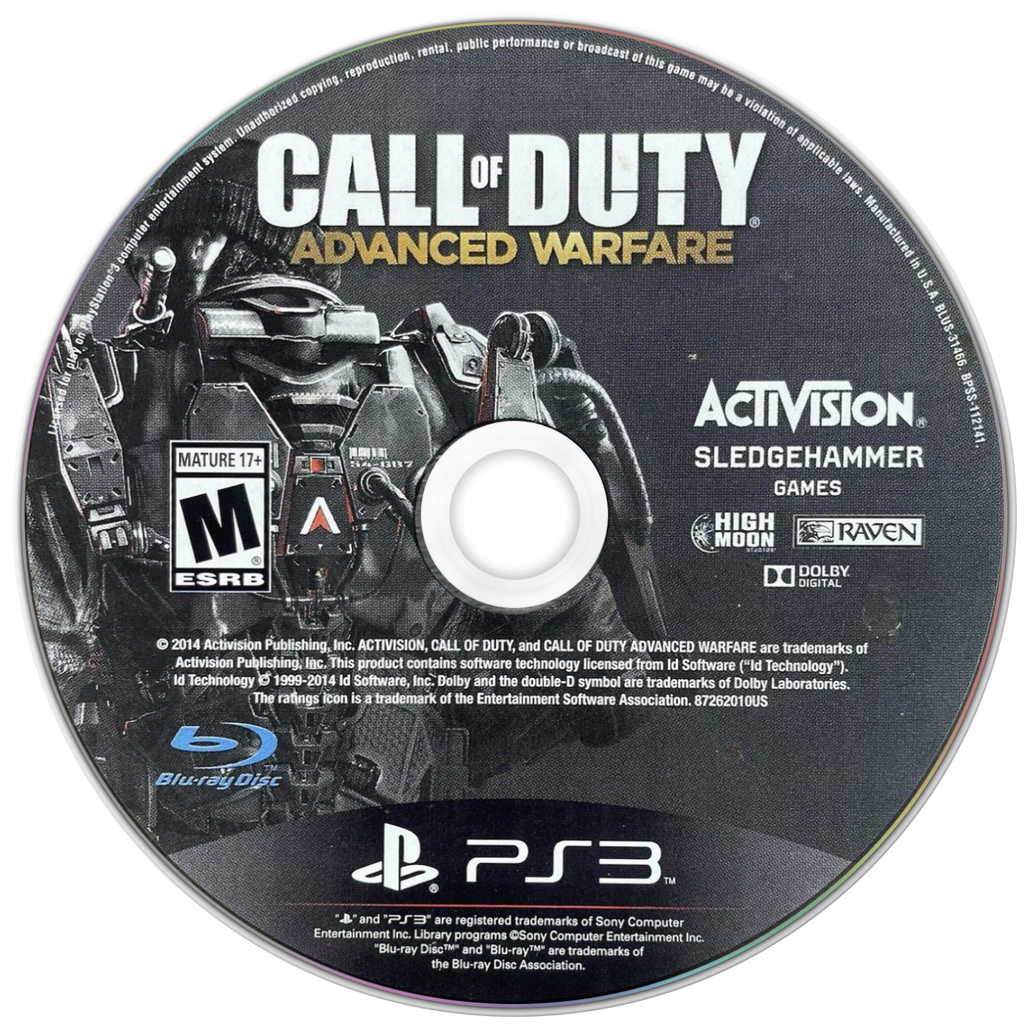 Call of Duty Advanced Warfare PlayStation 3 solo CD PAL EUR - Estado básico