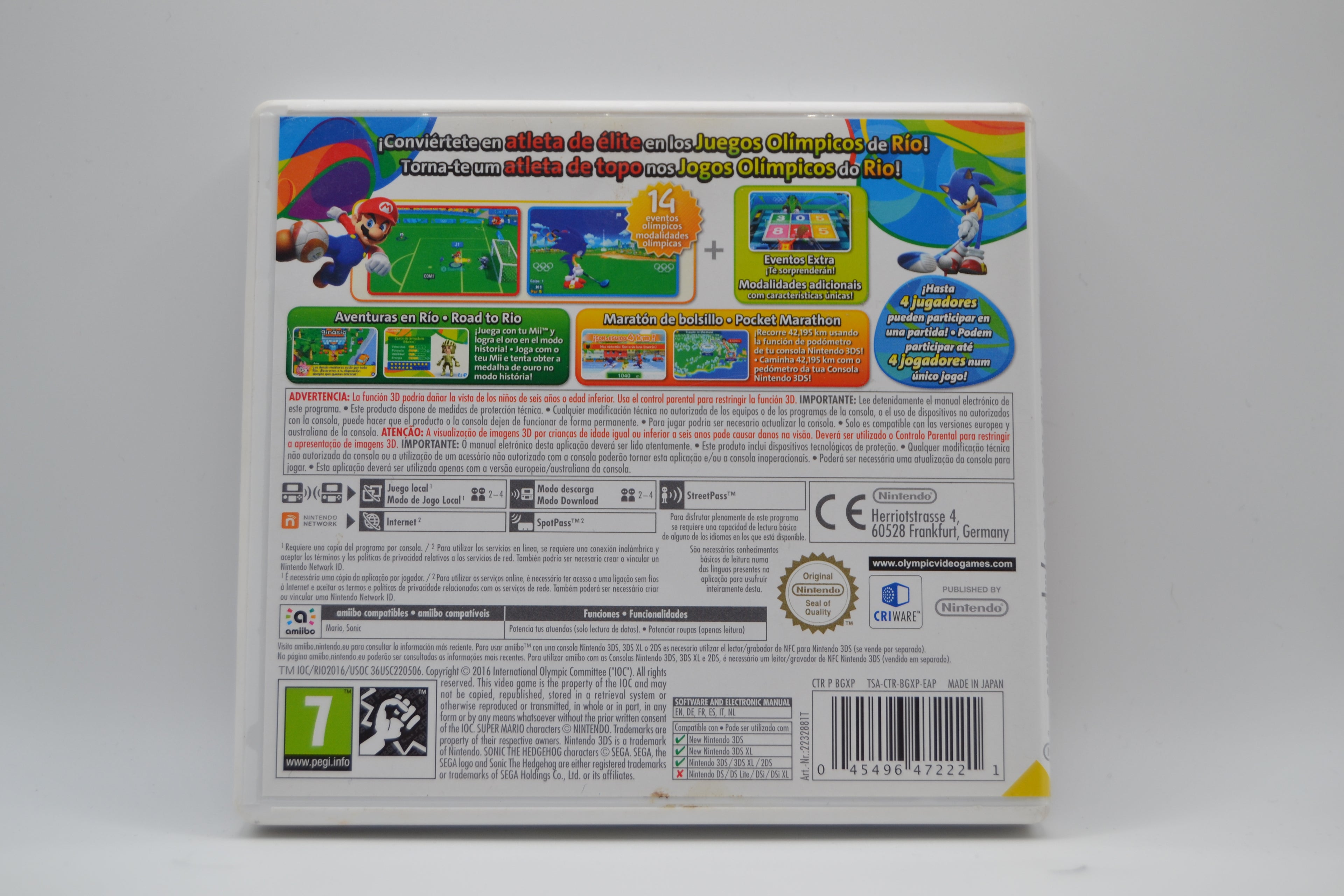 Mario & Sonic en los Juegos Olímpicos Rio 2016 Nintendo 3DS juego + caja PAL ESP - Estado cuidado