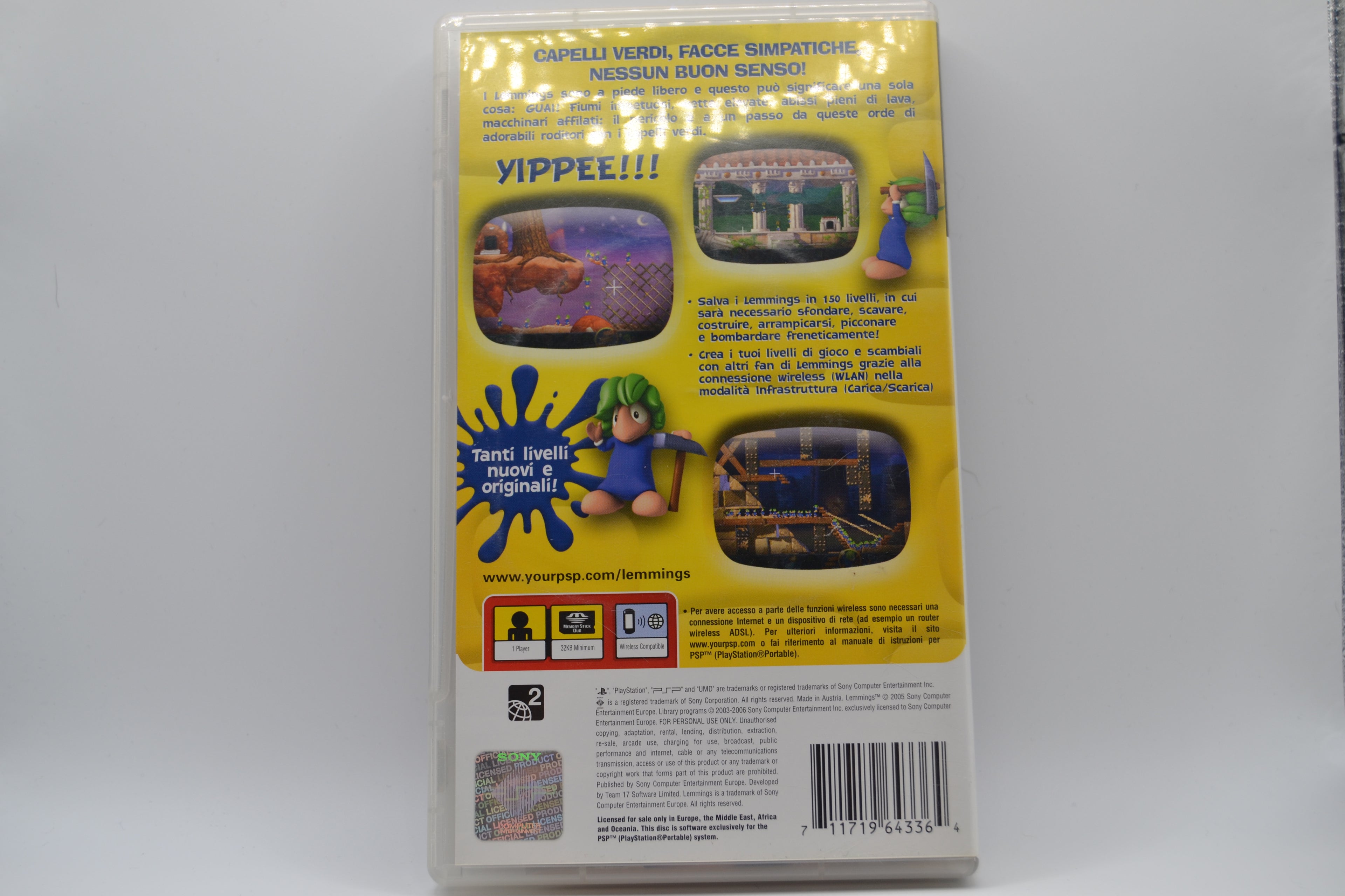 Lemmings PlayStation Portable completo PAL IT - Estado cuidado