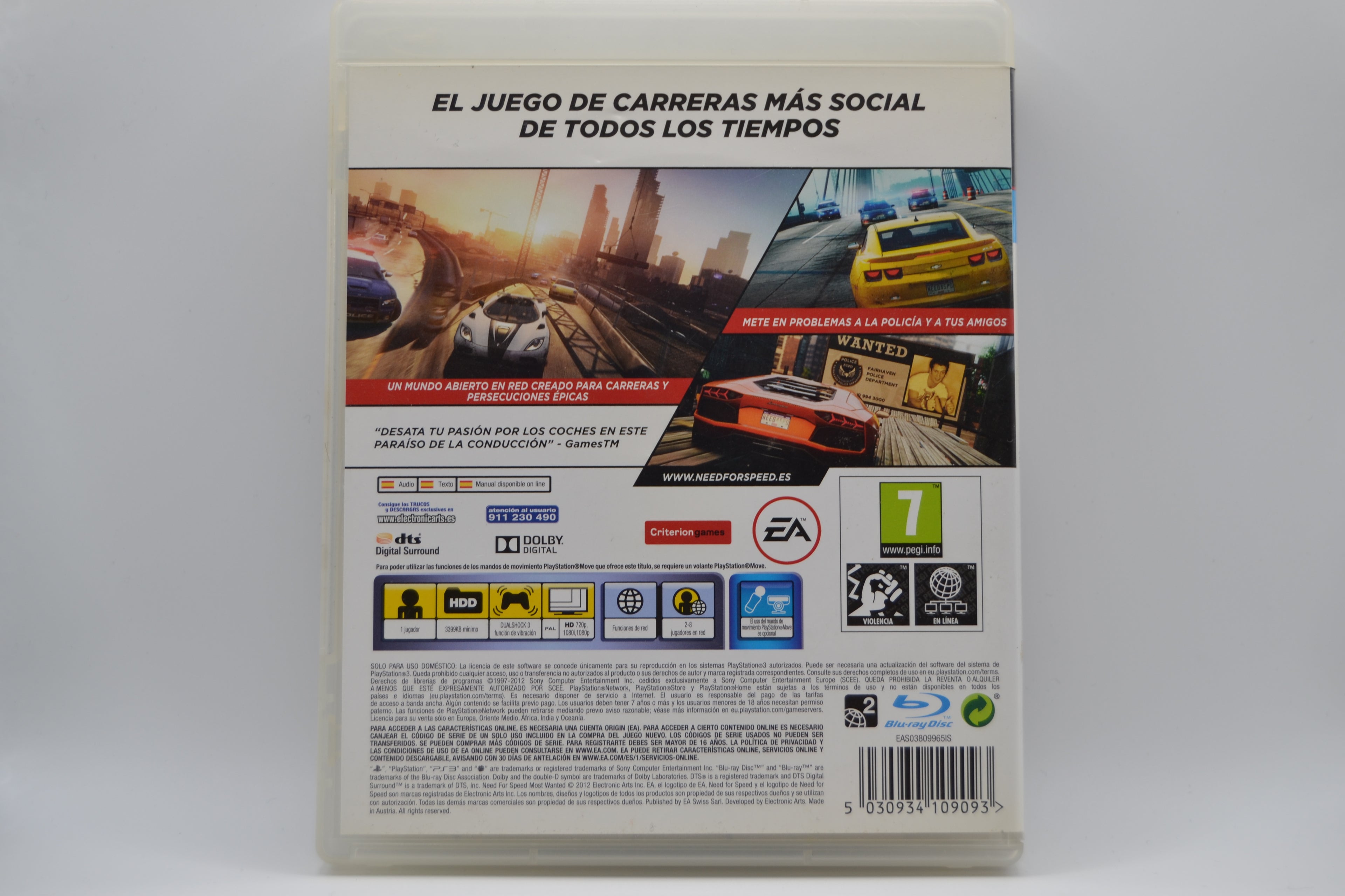Need For Speed Most Wanted [PlayStation 3] Completo - Estado excelente