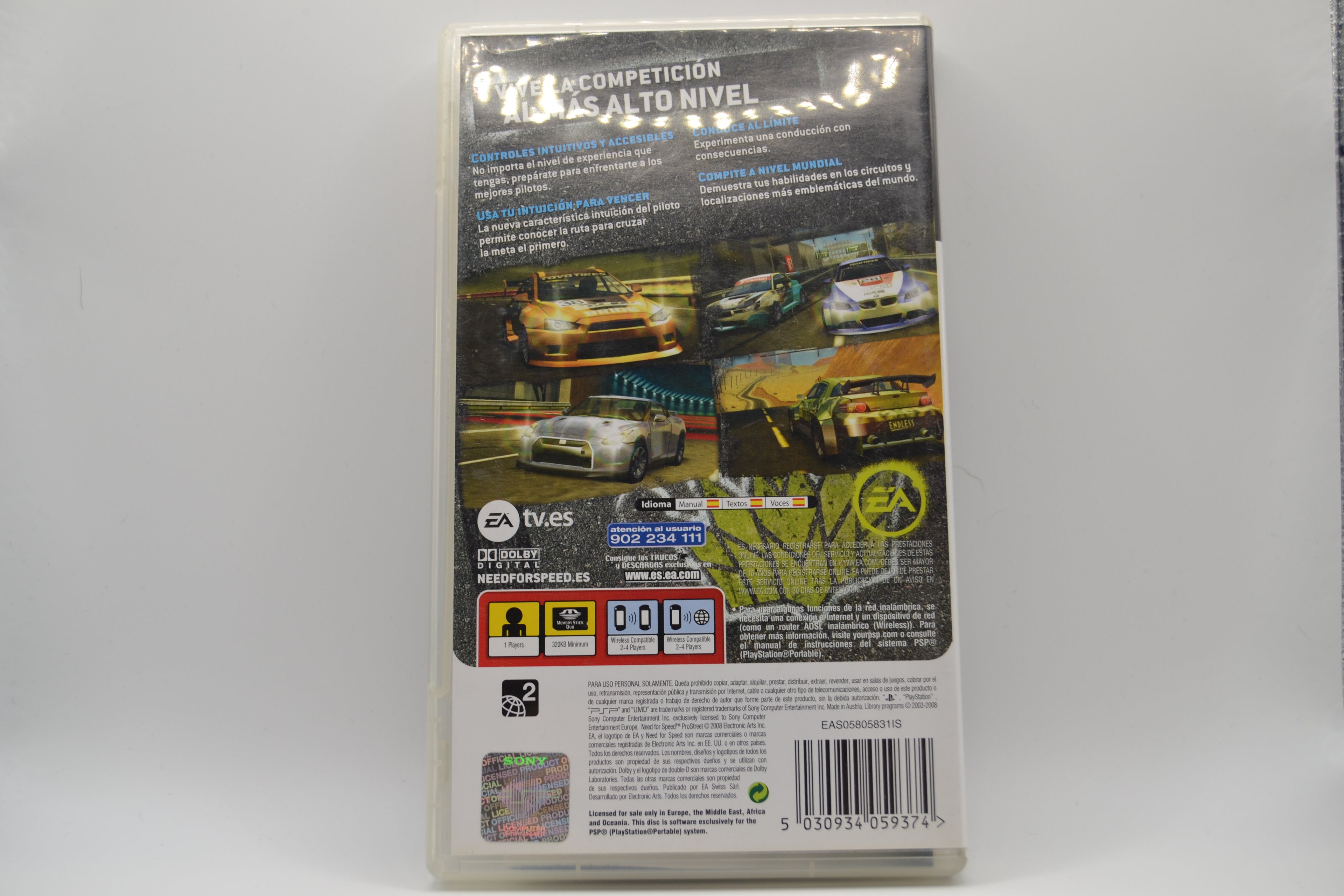 Need for Speed ProStreet PlayStation Portable completo PAL ESP - Estado excelente