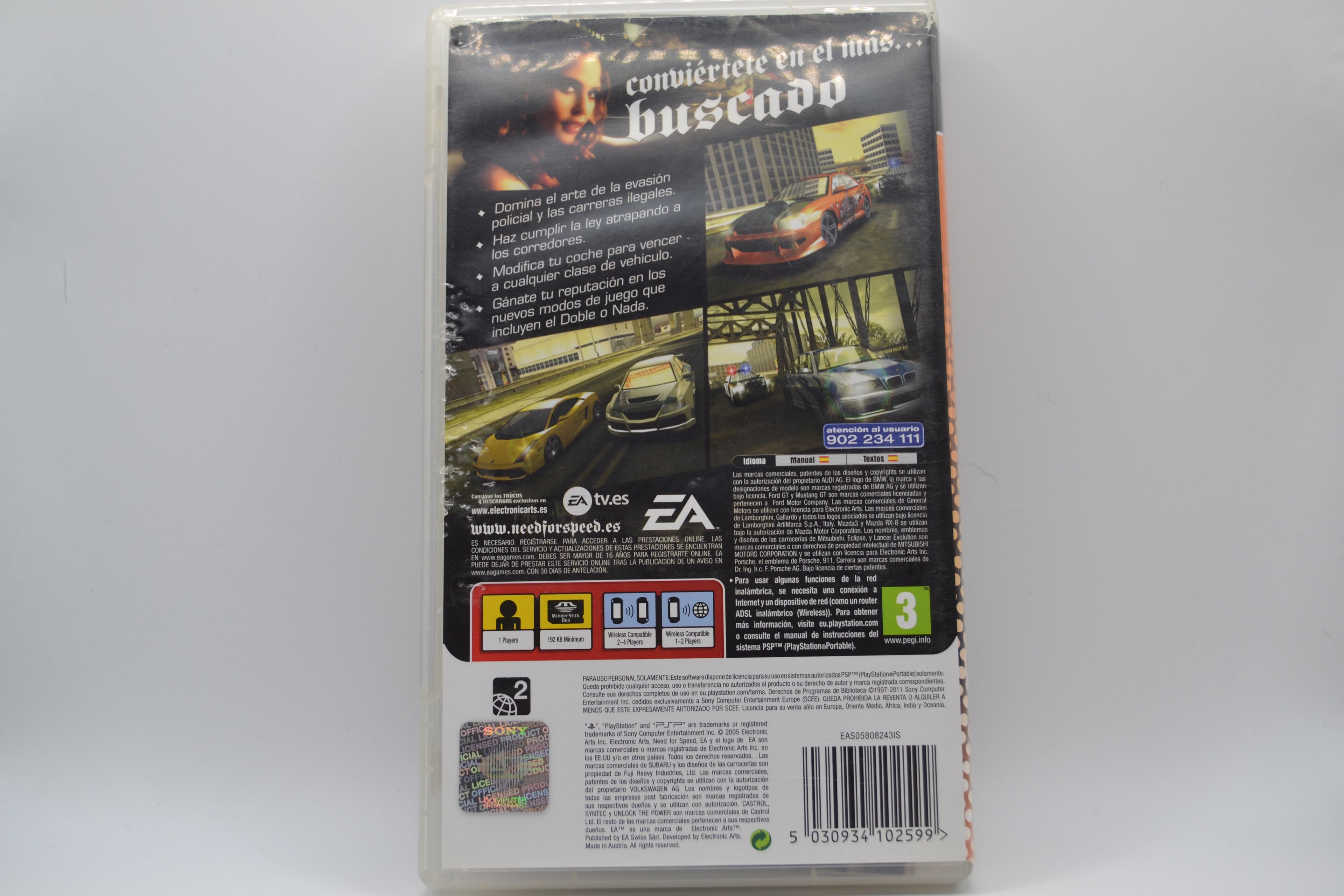 Need for Speed Most Wanted Essentials PlayStation Portable completo PAL ESP - Estado básico