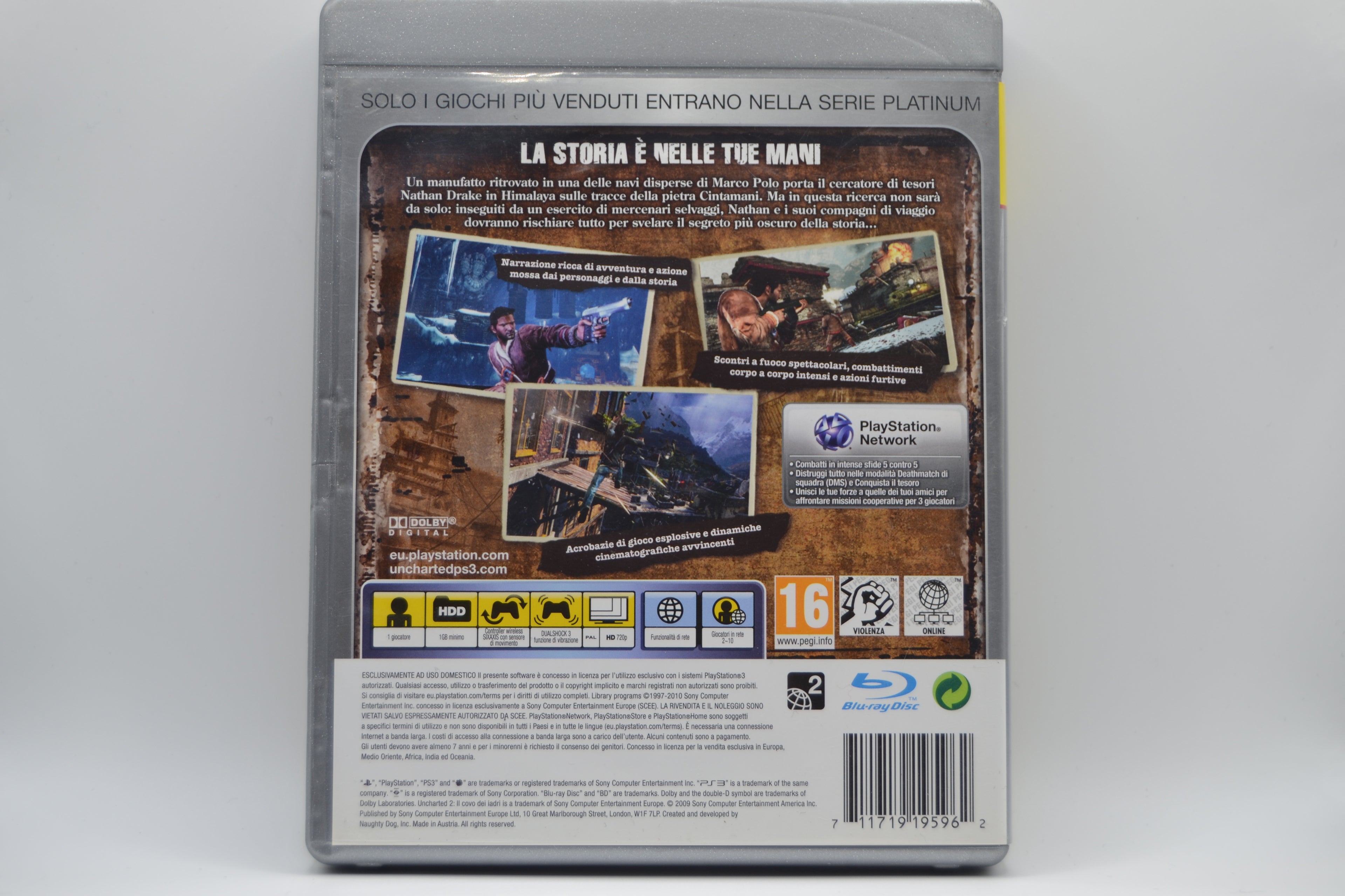 Uncharted 2: EL reino de los ladrones [PlayStation 3] Completo - PAL IT - Estado cuidado