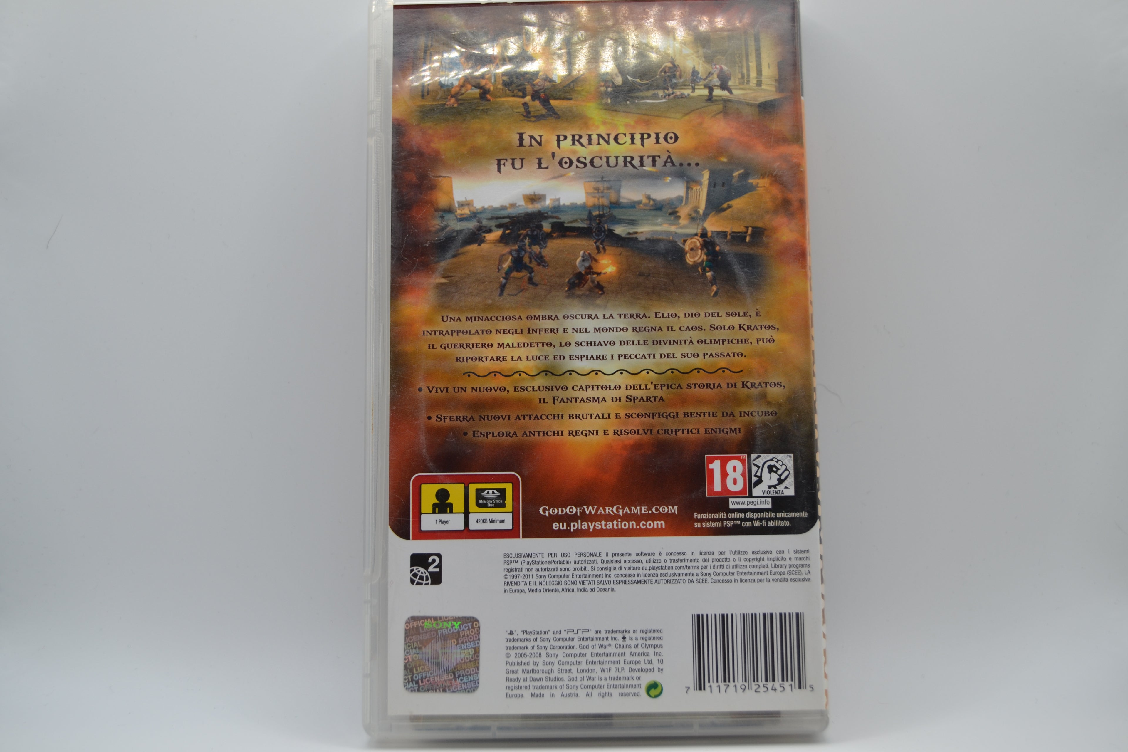 God of War Chains of Olympus Essentials PlayStation Portable completo PAL IT - Estado cuidado