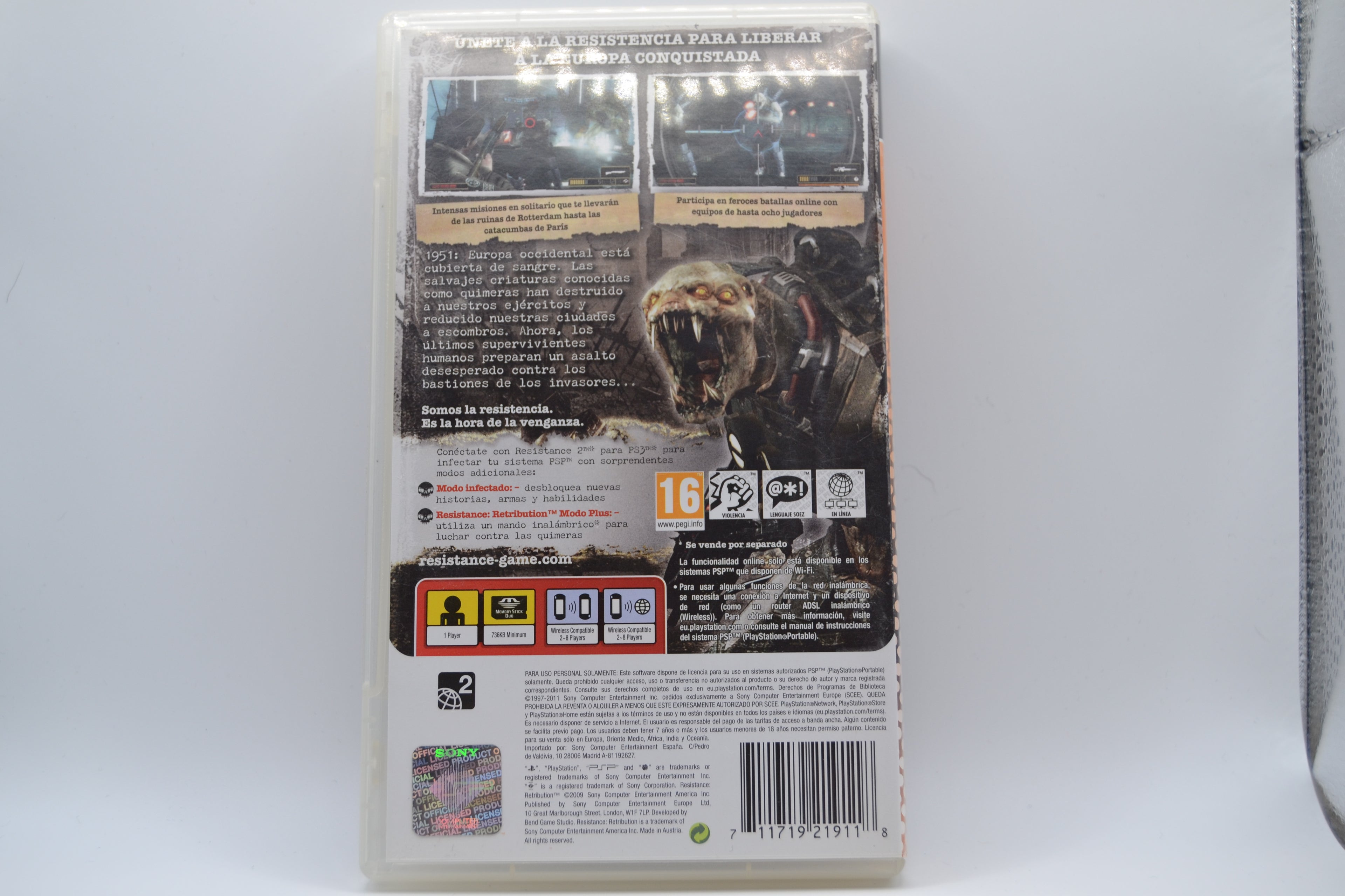 Resistance Retribution Essentials PlayStation Portable juego + caja PAL ESP - Estado básico