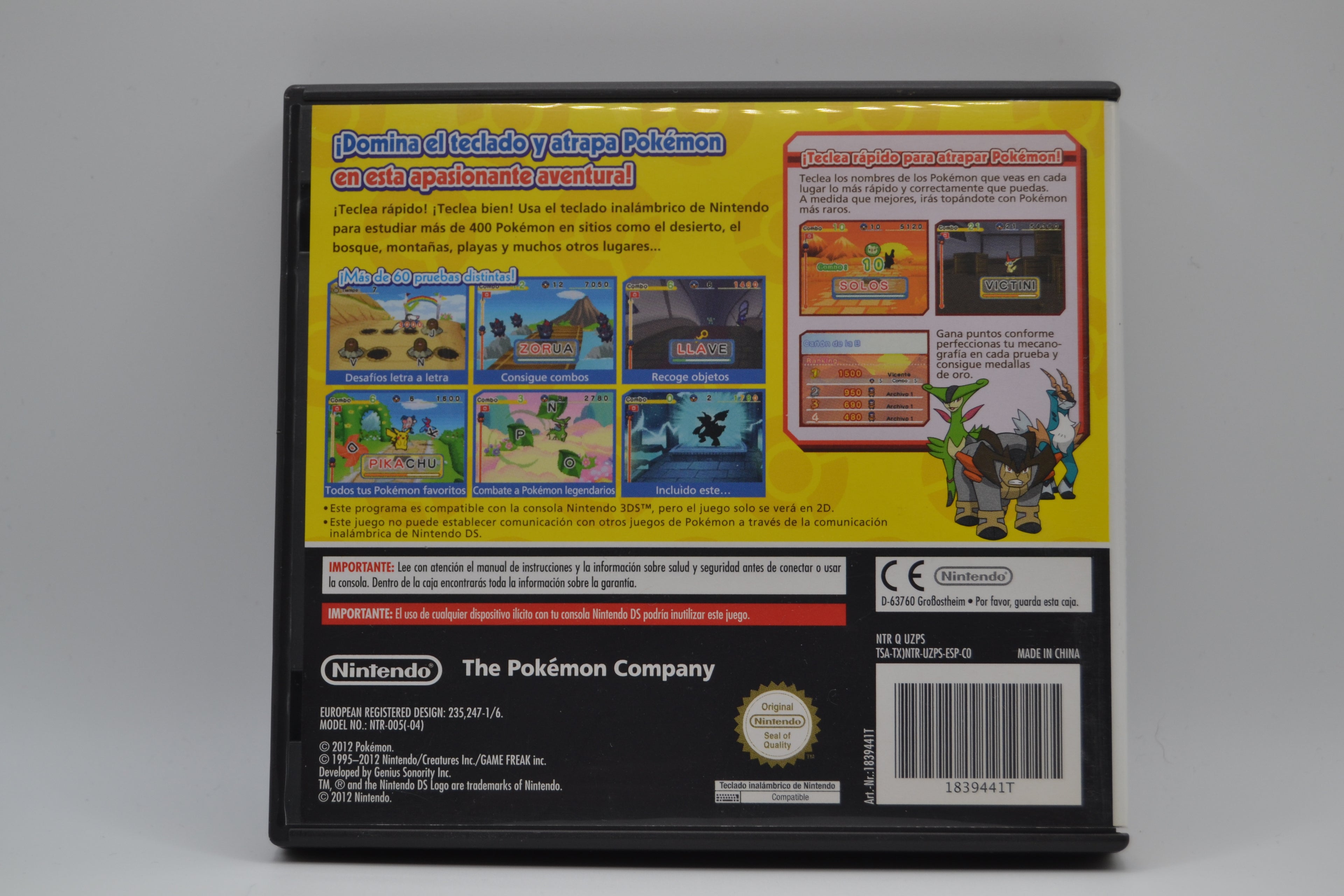 Aprende con Pokémon Aventura entre Teclas Nintendo DS completo PAL ESP - Estado excelente