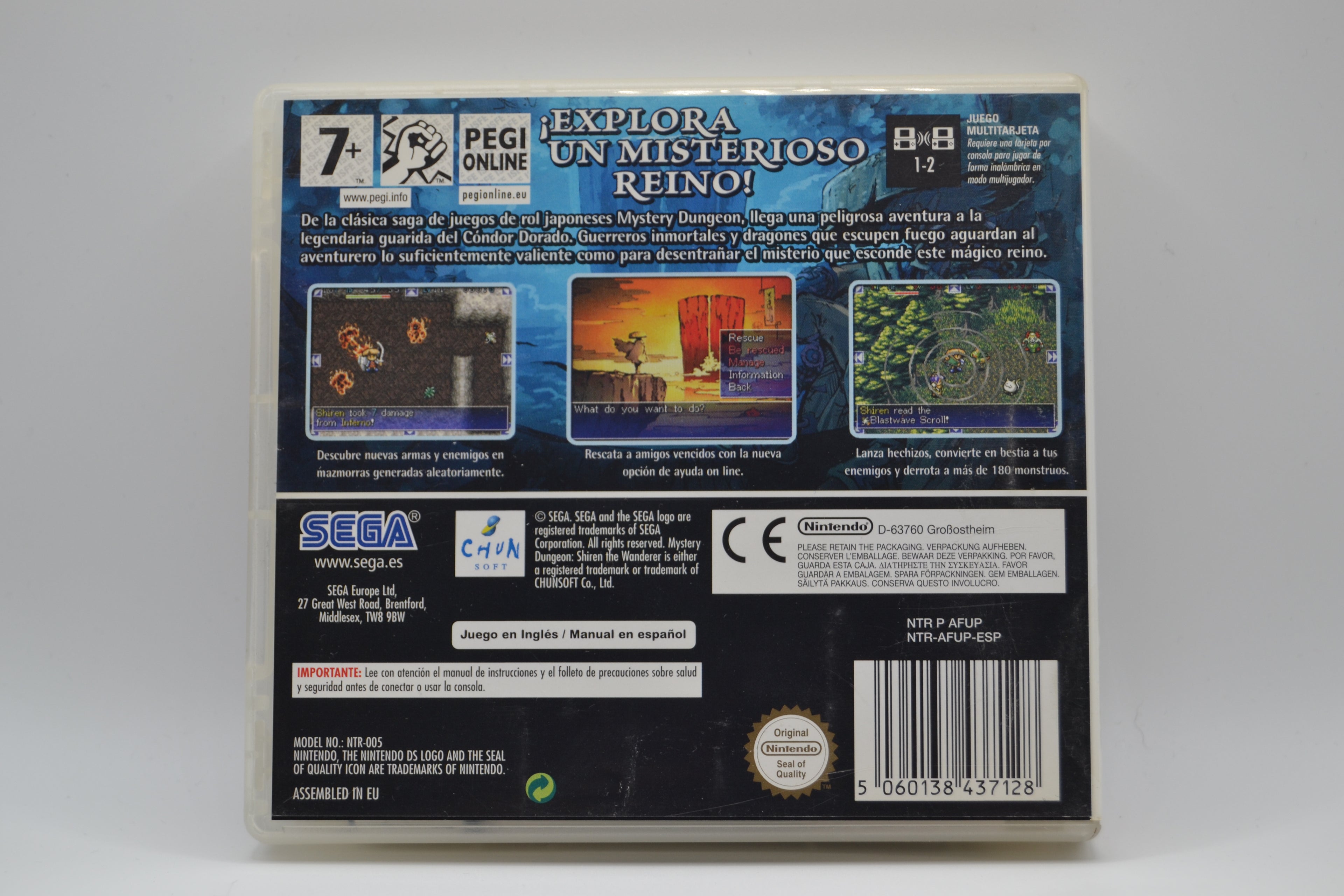 Mystery Dungeon Shiren the Wanderer Nintendo DS juego + caja PAL ESP - Estado básico