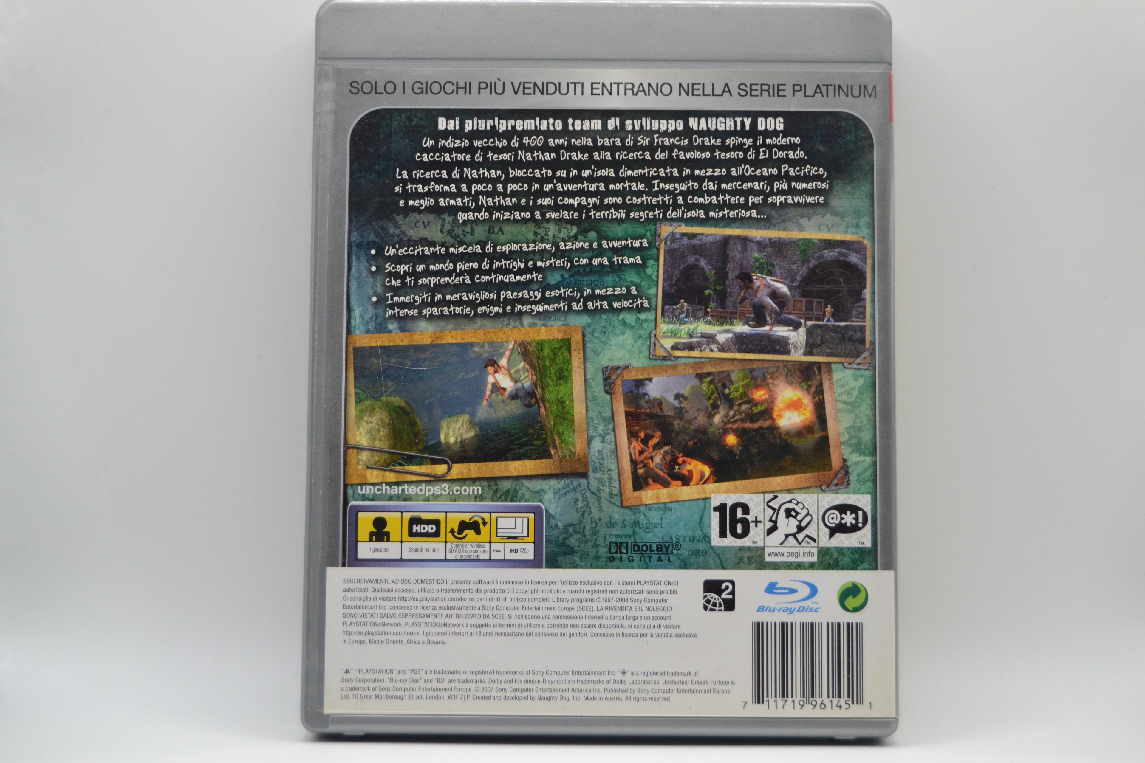 Uncharted Drake's Fortune [PlayStation 3] Completo - PAL IT - Estado excelente