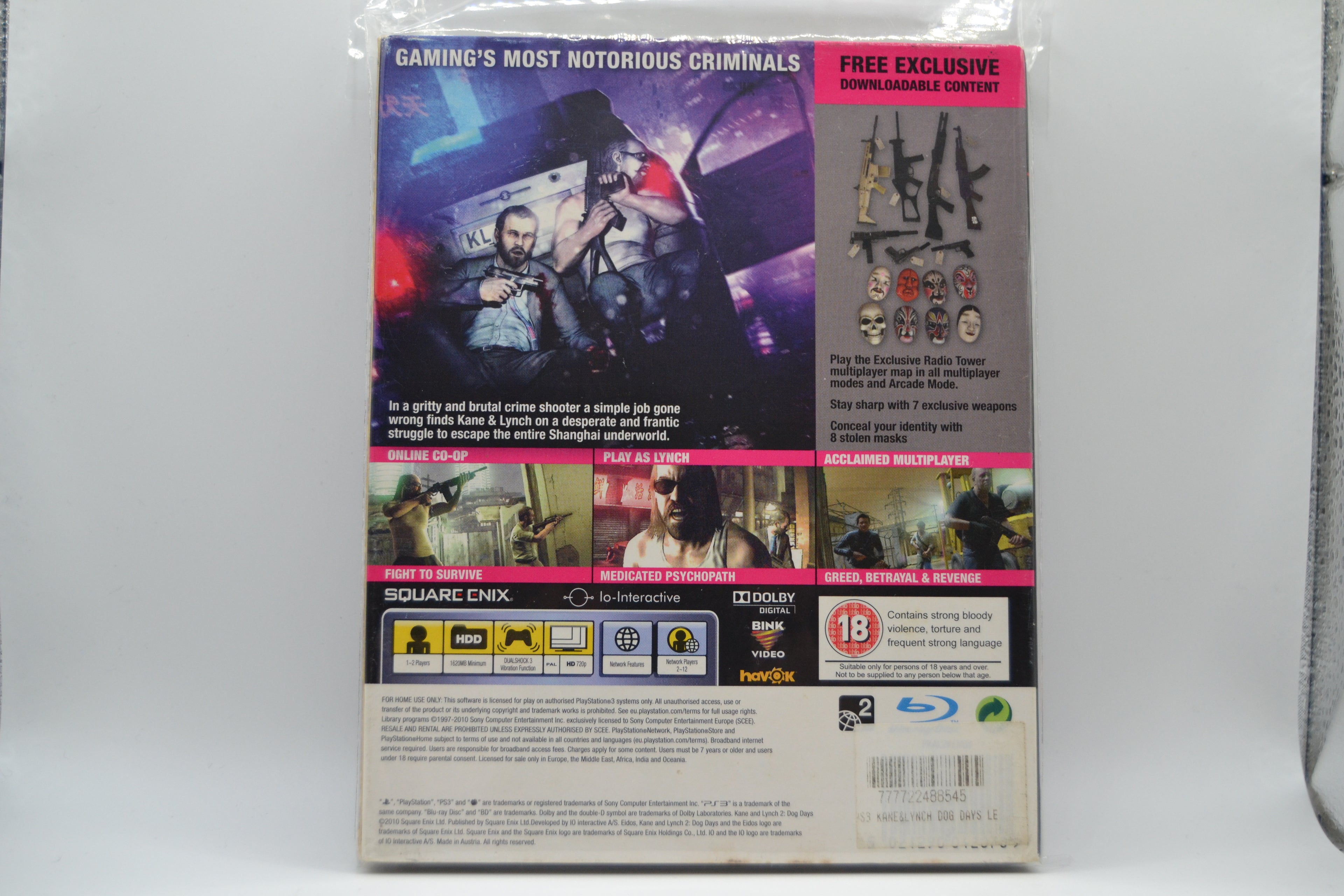 Kane&Lynch Dog Days 2 - Limited Edition [PlayStation 3] Completo - Estado excelente