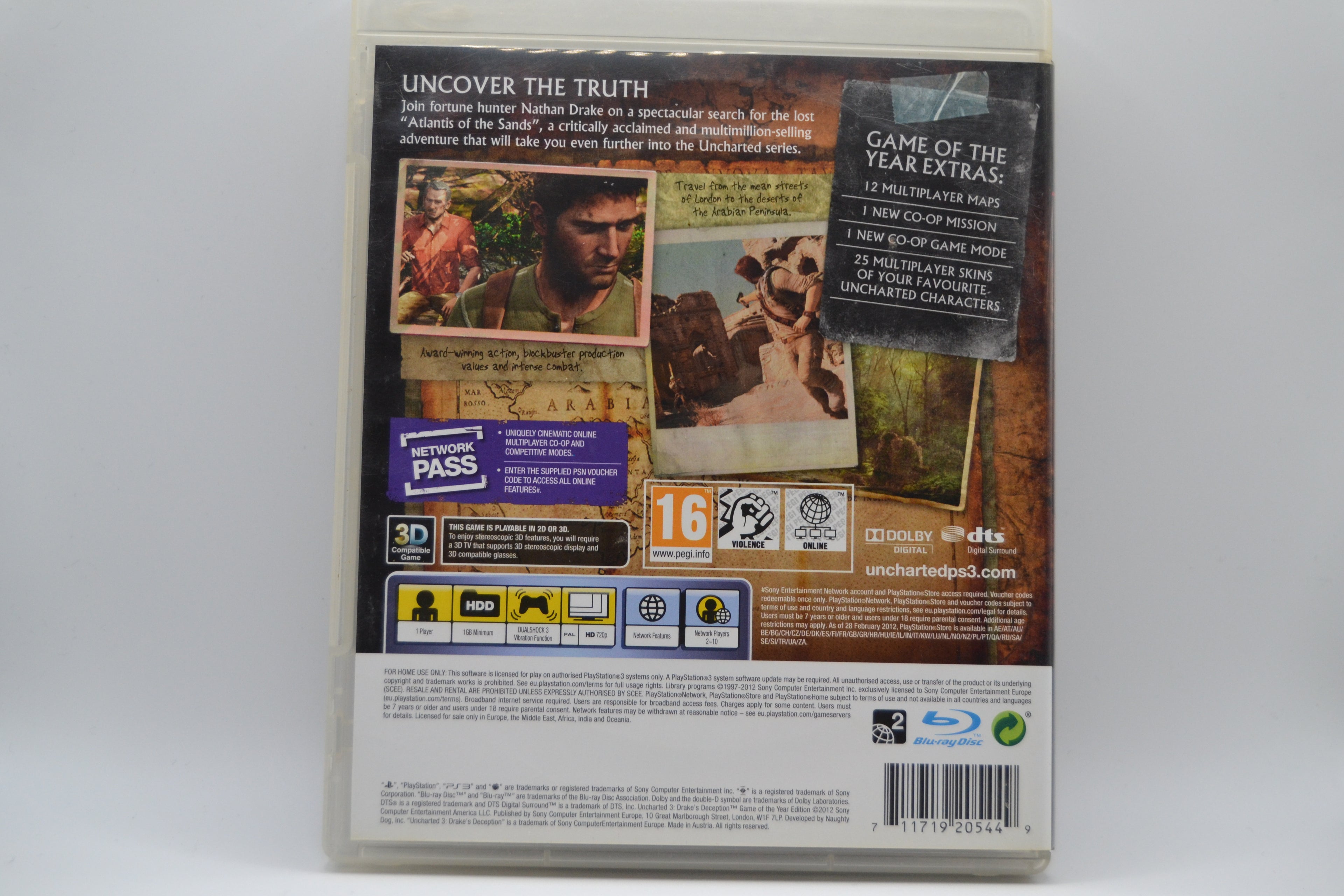 Uncharted 3 La traición de Drake [PlayStation 3] Completo - Estado cuidado