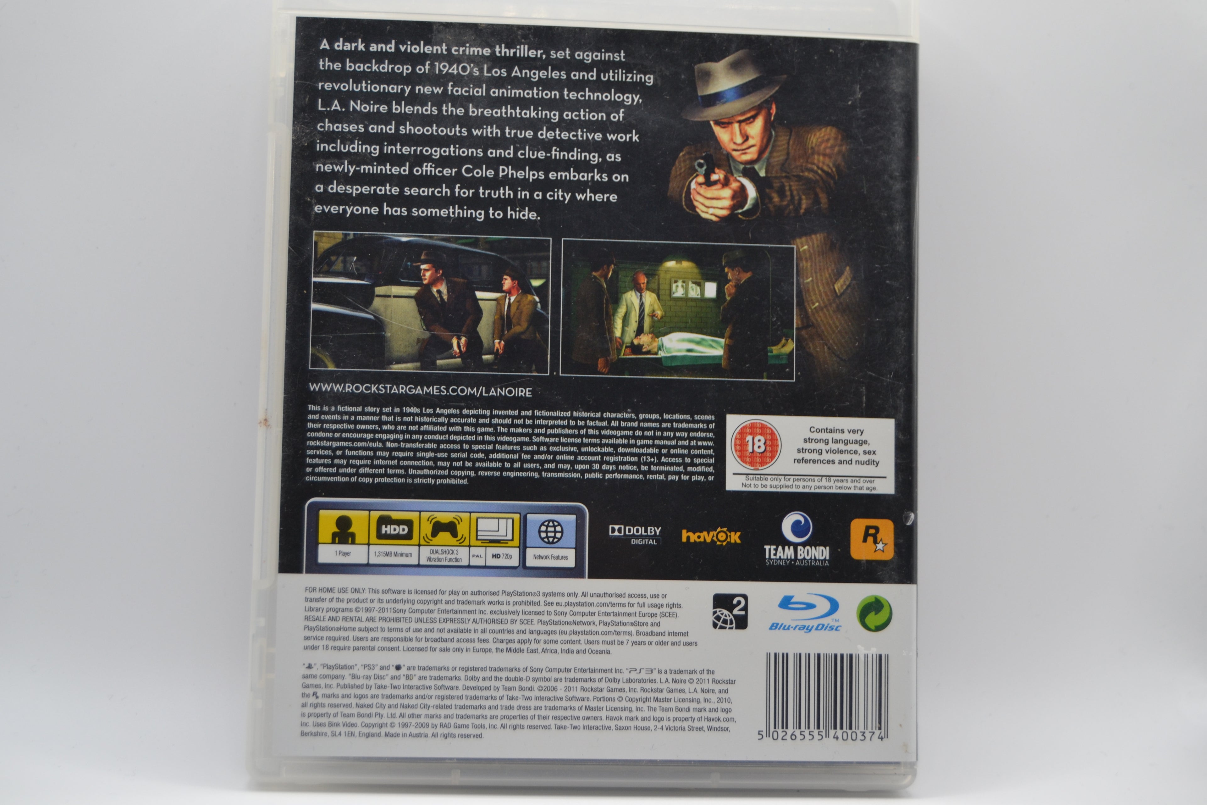 L.A. Noire [PlayStation 3] Completo - Estado cuidado