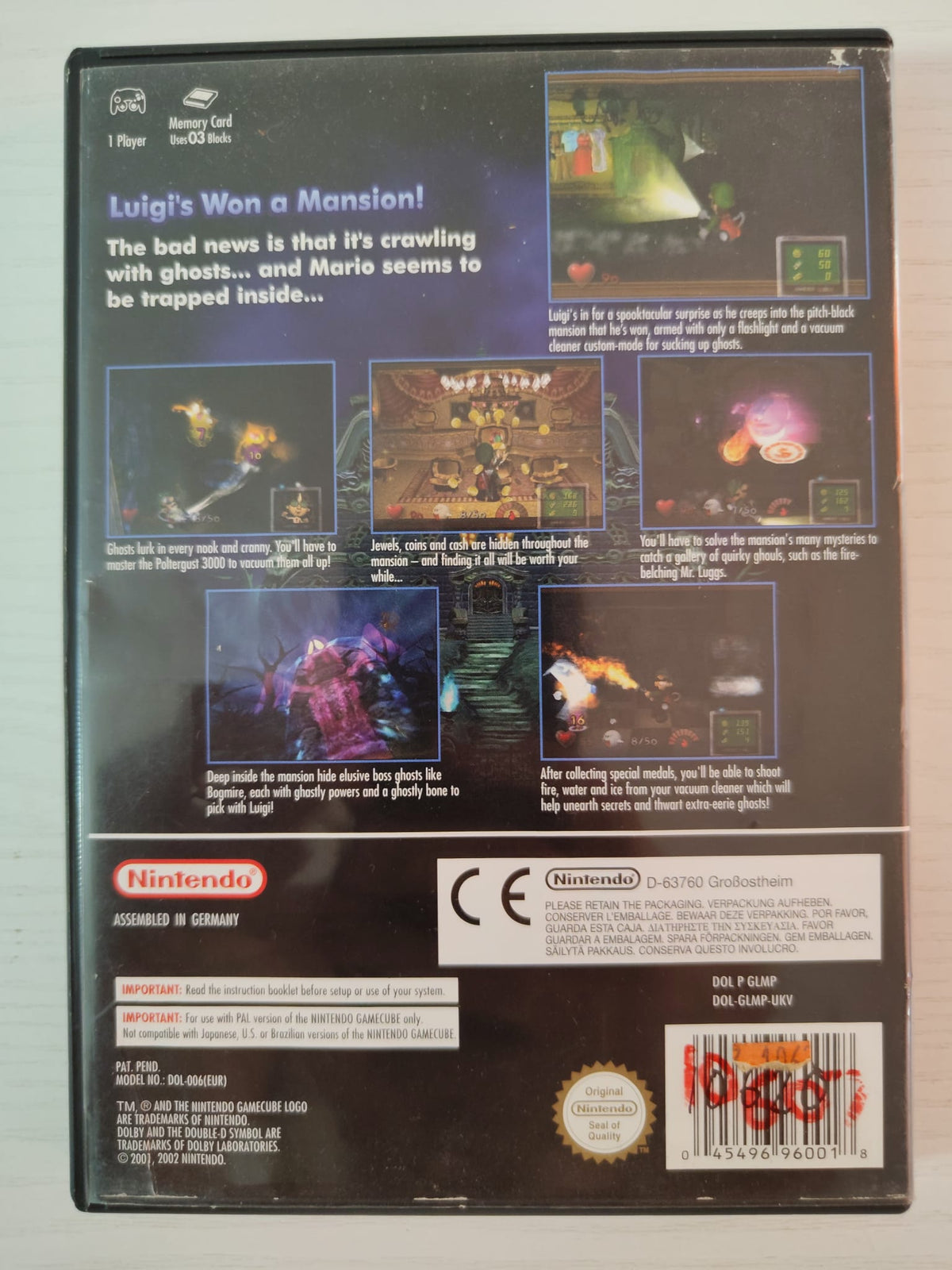Luigi's Mansion GameCube juego + caja PAL ESP - Estado básico