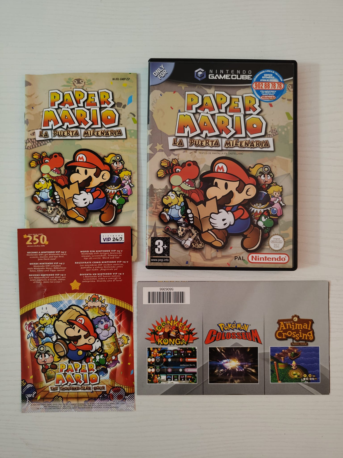 Paper Mario: La Puerta Milenaria GameCube completo PAL ESP - Estado coleccionista