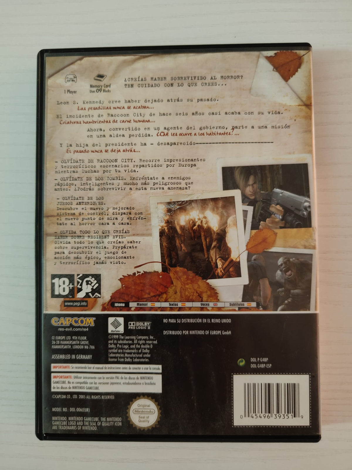 Resident Evil 4 GameCube completo PAL ESP - Estado cuidado