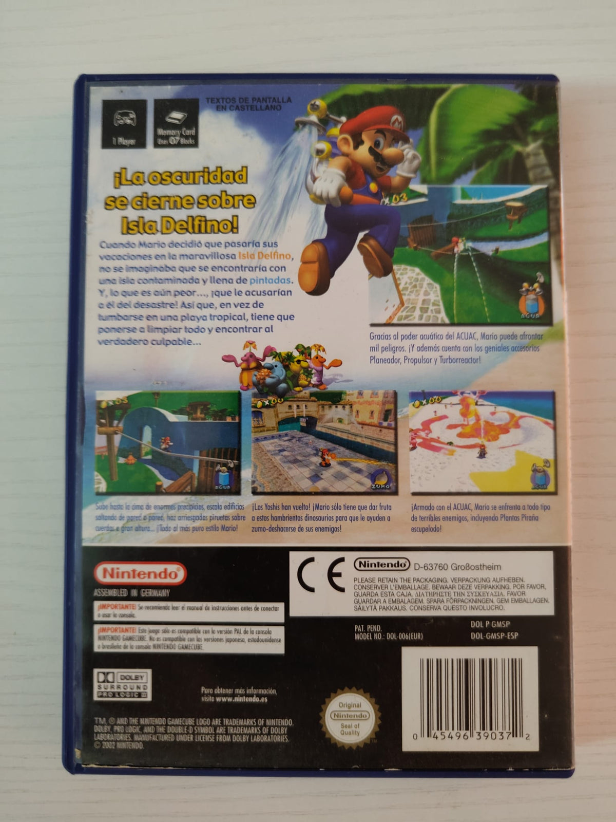 Super Mario Sunshine GameCube juego + caja PAL ESP - Estado excelente