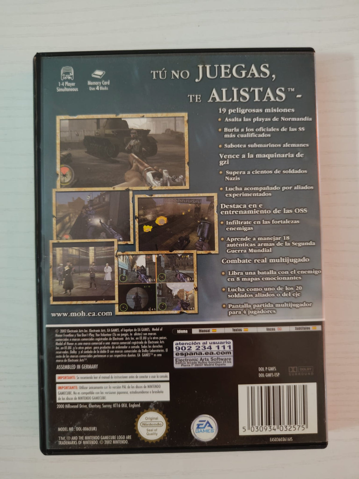 Medal of Honor: Frontline GameCube juego + caja PAL ESP - Estado excelente