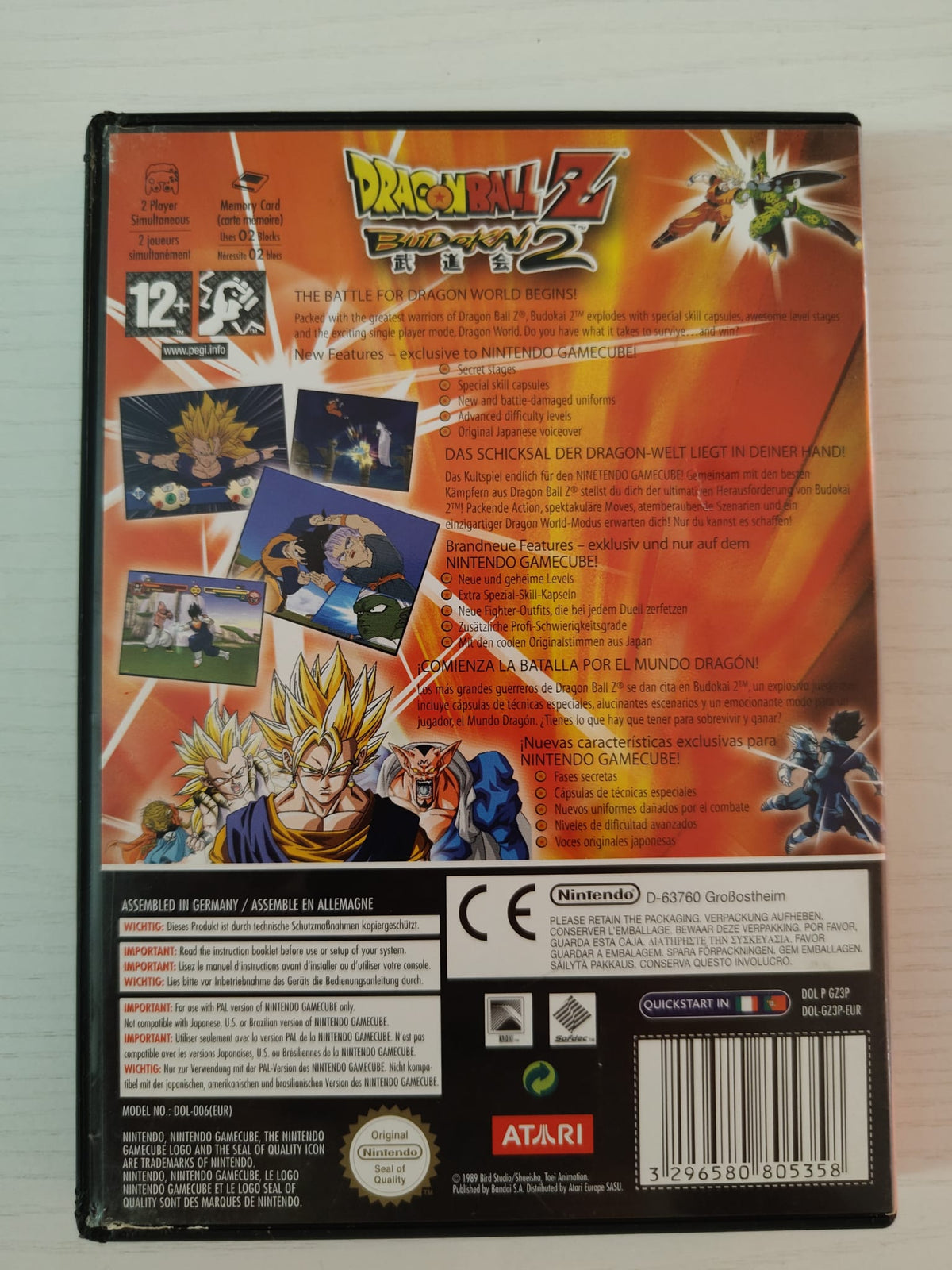 Dragon Ball Z: Budokai 2 GameCube completo PAL EUR - Estado cuidado