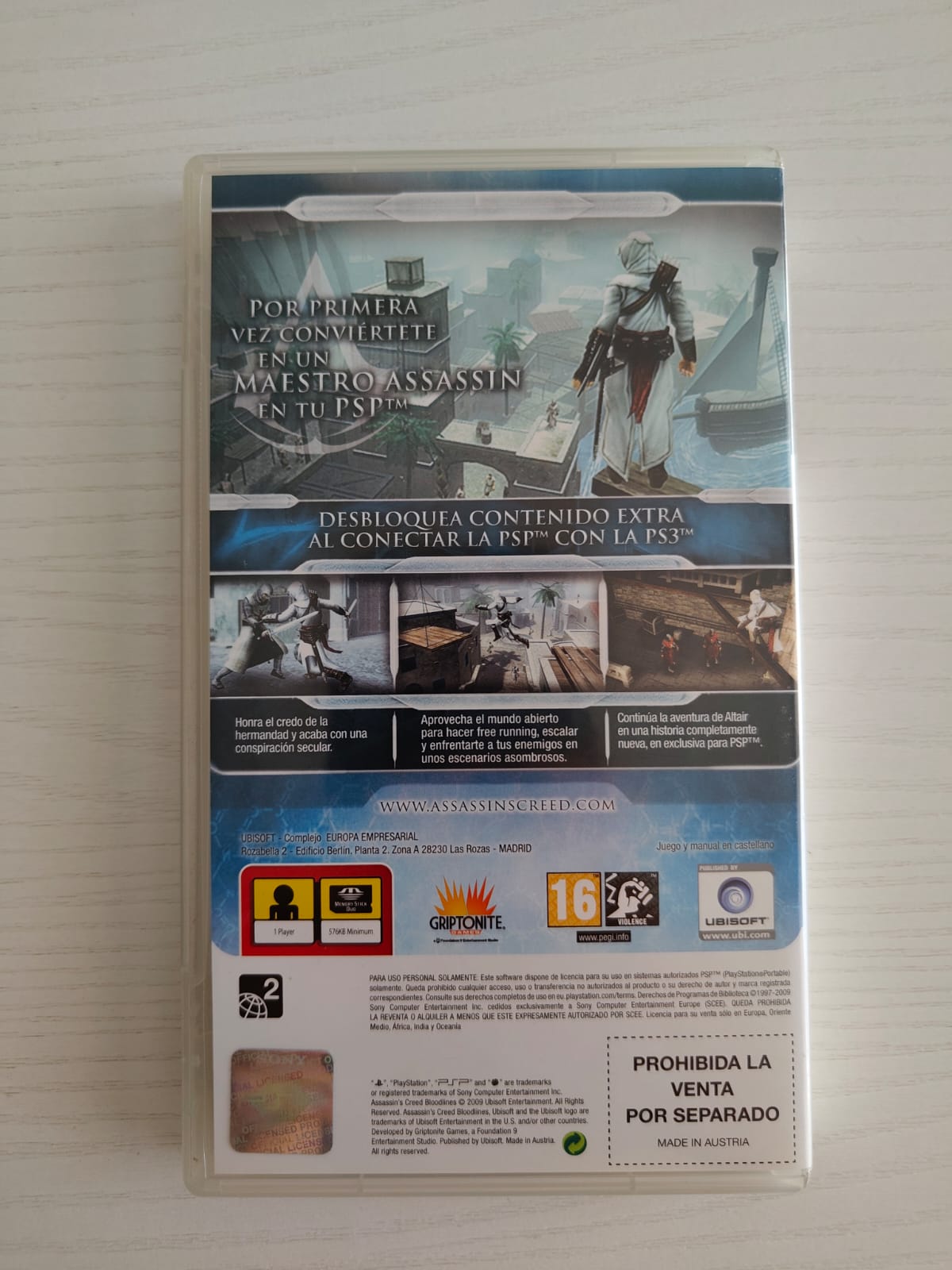 Assassin's Creed: Bloodlines PlayStation Portable completo PAL UK - Estado excelente