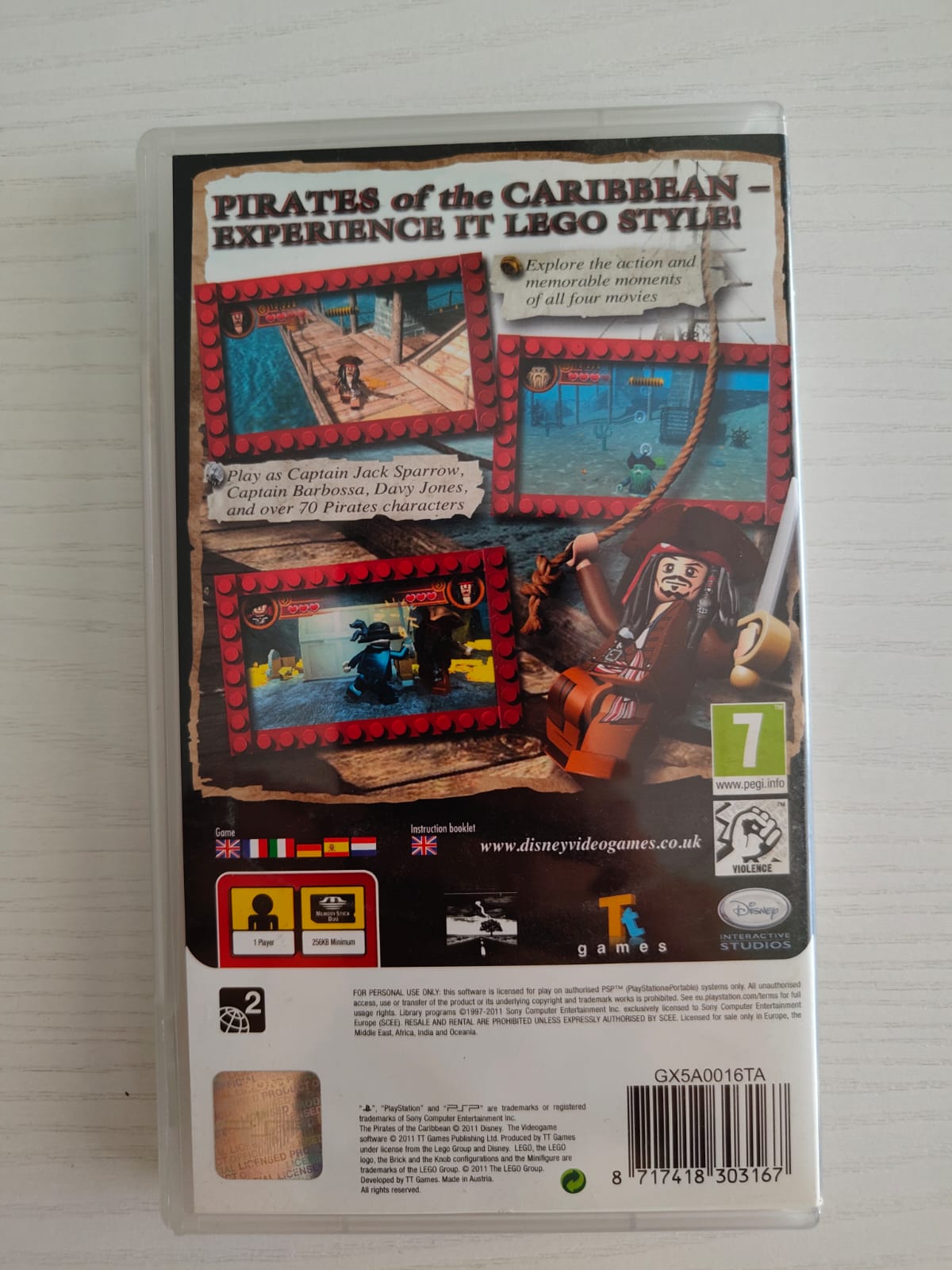 LEGO Piratas del Caribe: El Videojuego PlayStation Portable completo PAL UK - Estado cuidado