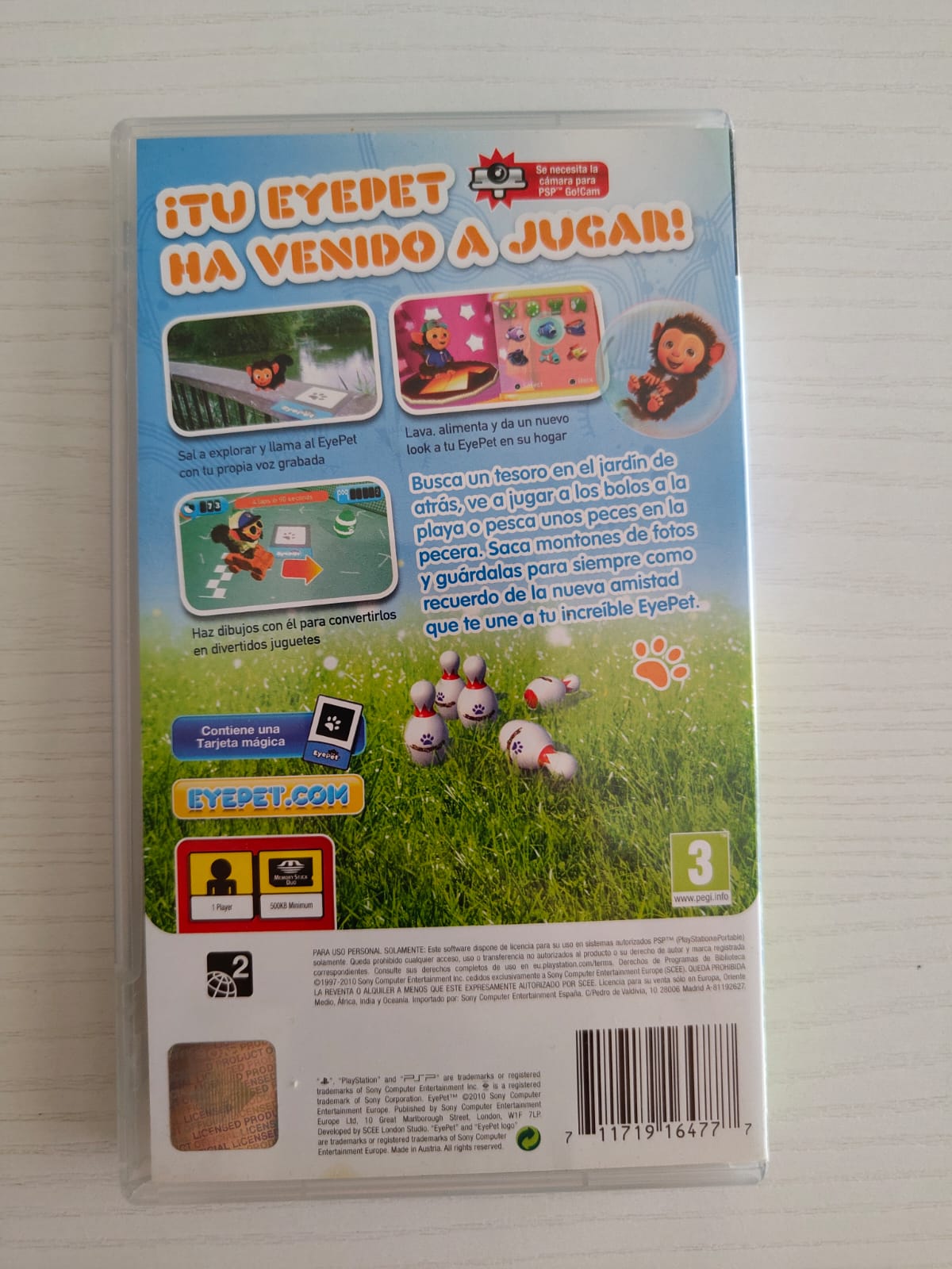 EyePet PlayStation Portable completo PAL ESP - Estado cuidado