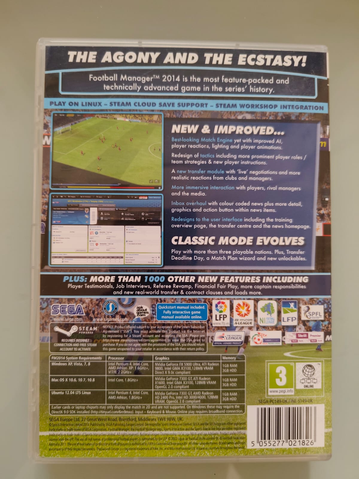 Football Manager 2014 PC completo versión UK - Estado excelente