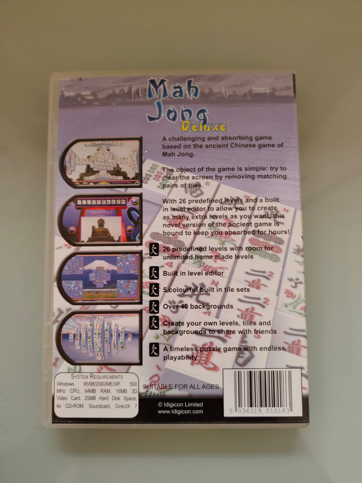 Mah Jong Deluxe PC juego + caja versión UK - Estado básico