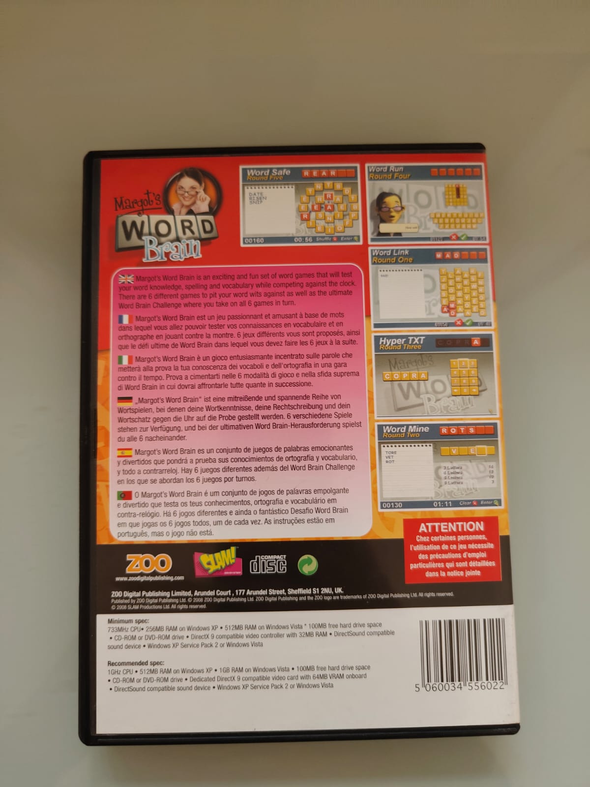 Margot's Word Brain PC juego + caja versión UK - Estado excelente
