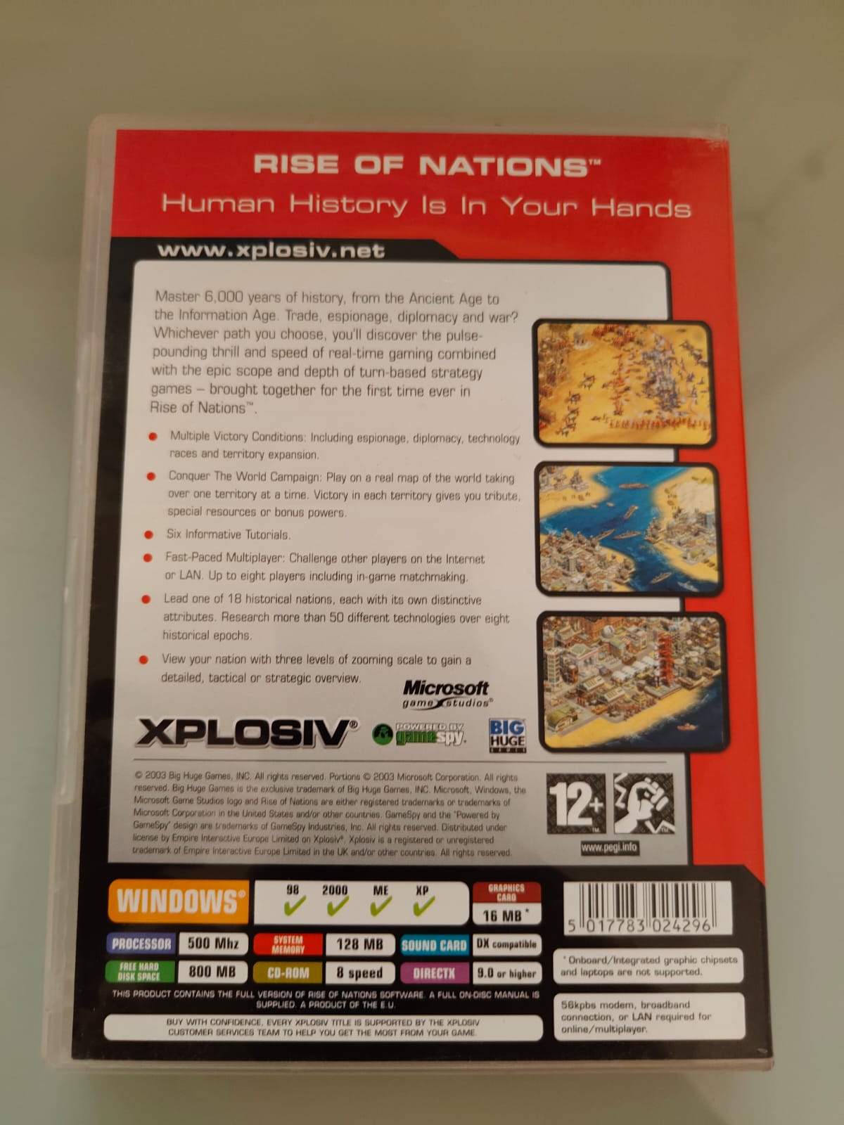 Rise of Nations Xplosiv PC juego + caja versión UK - Estado excelente