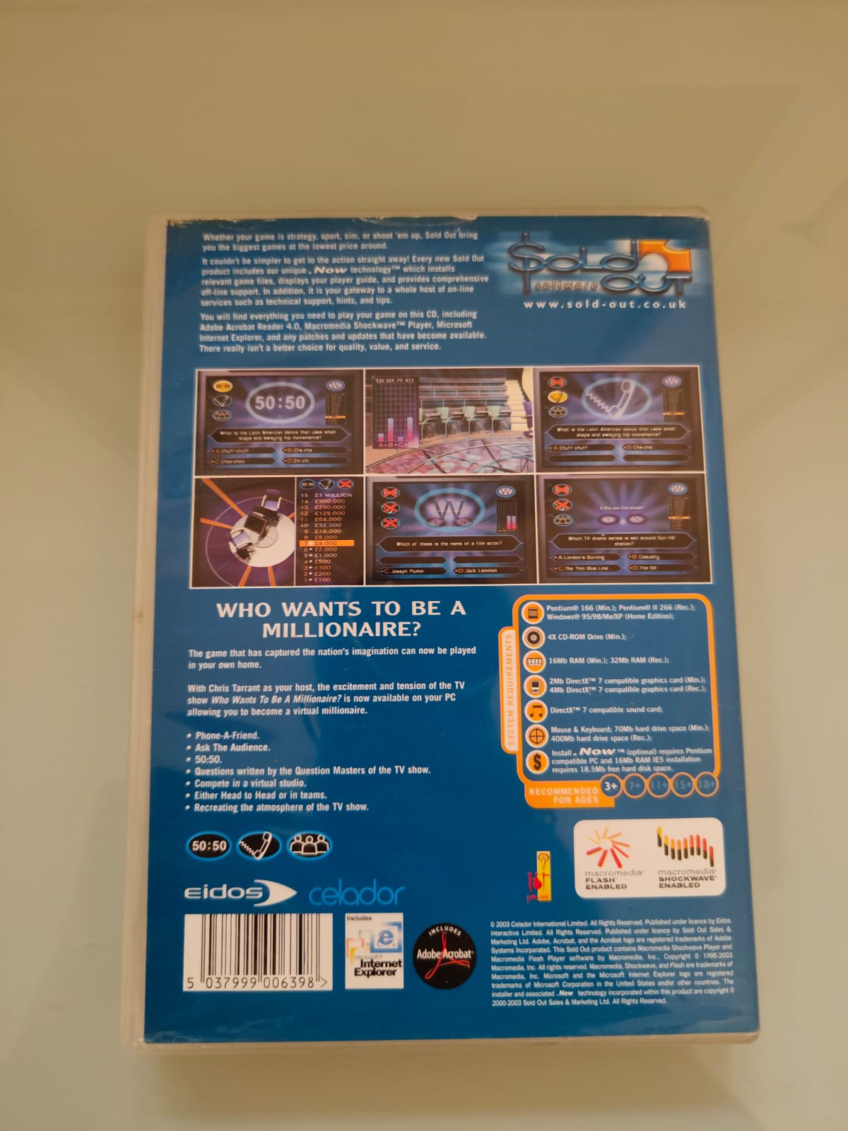 Who Wants to Be a Millionaire - SOLD OUT PC juego + caja versión UK - Estado excelente
