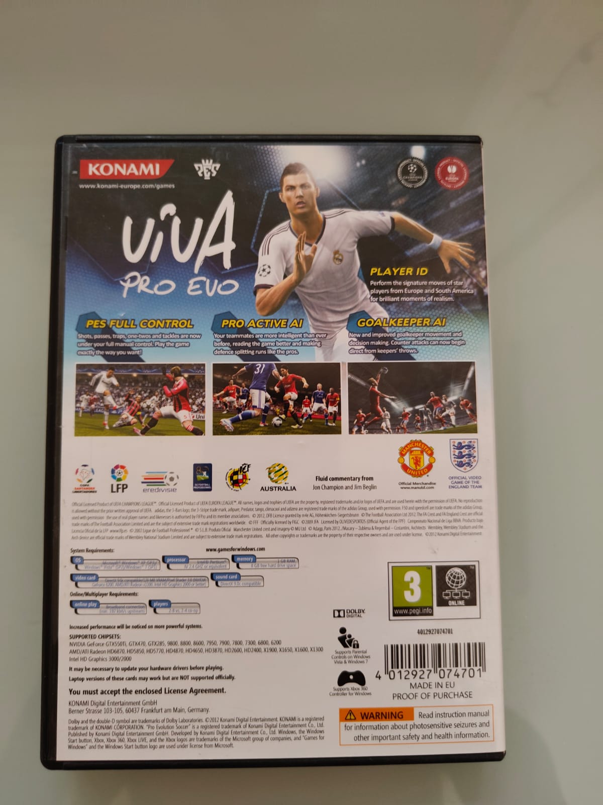 PES 2013 PC completo versión UK - Estado excelente