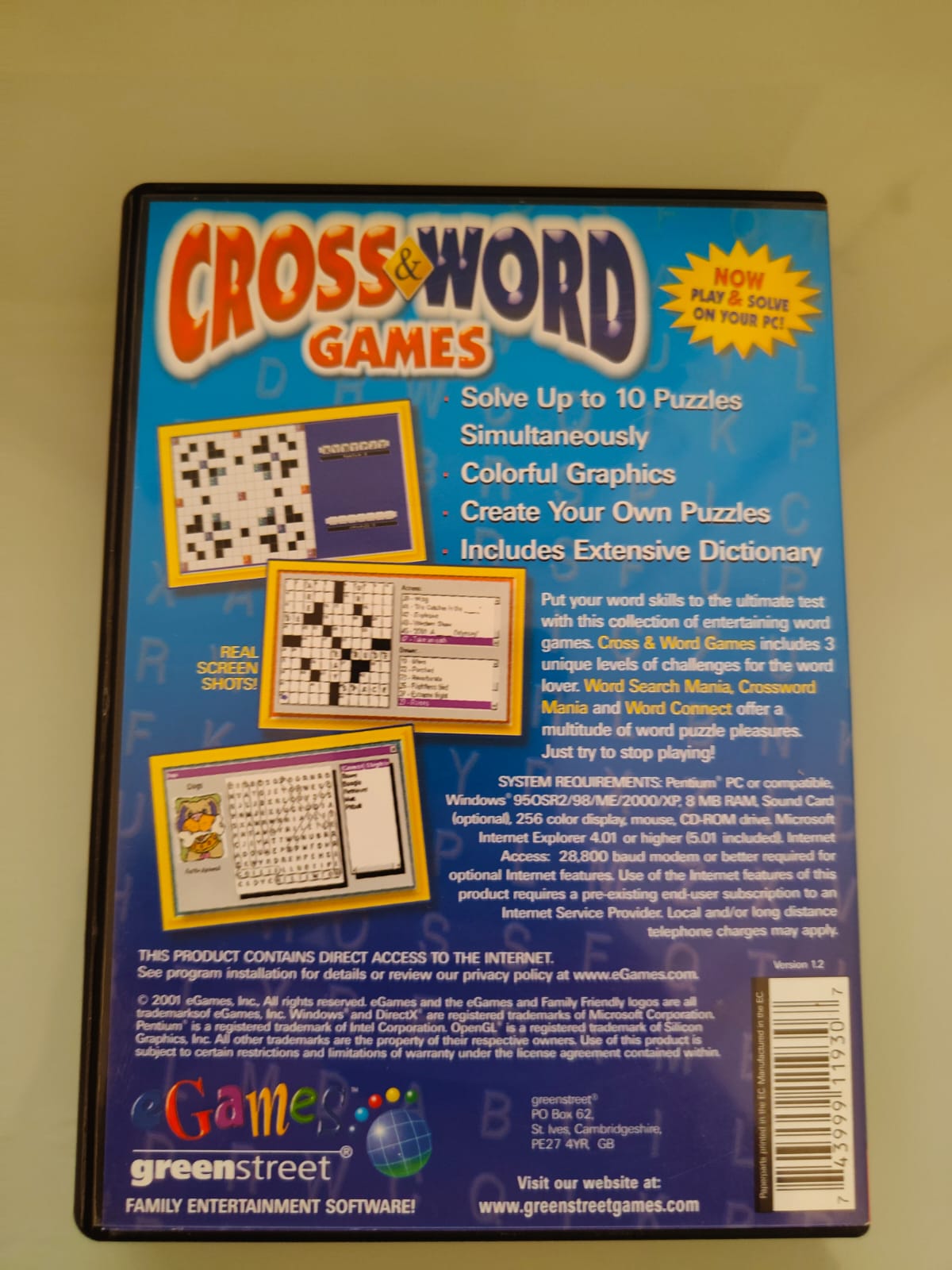 Cross & Word Games PC juego + caja versión UK - Estado cuidado