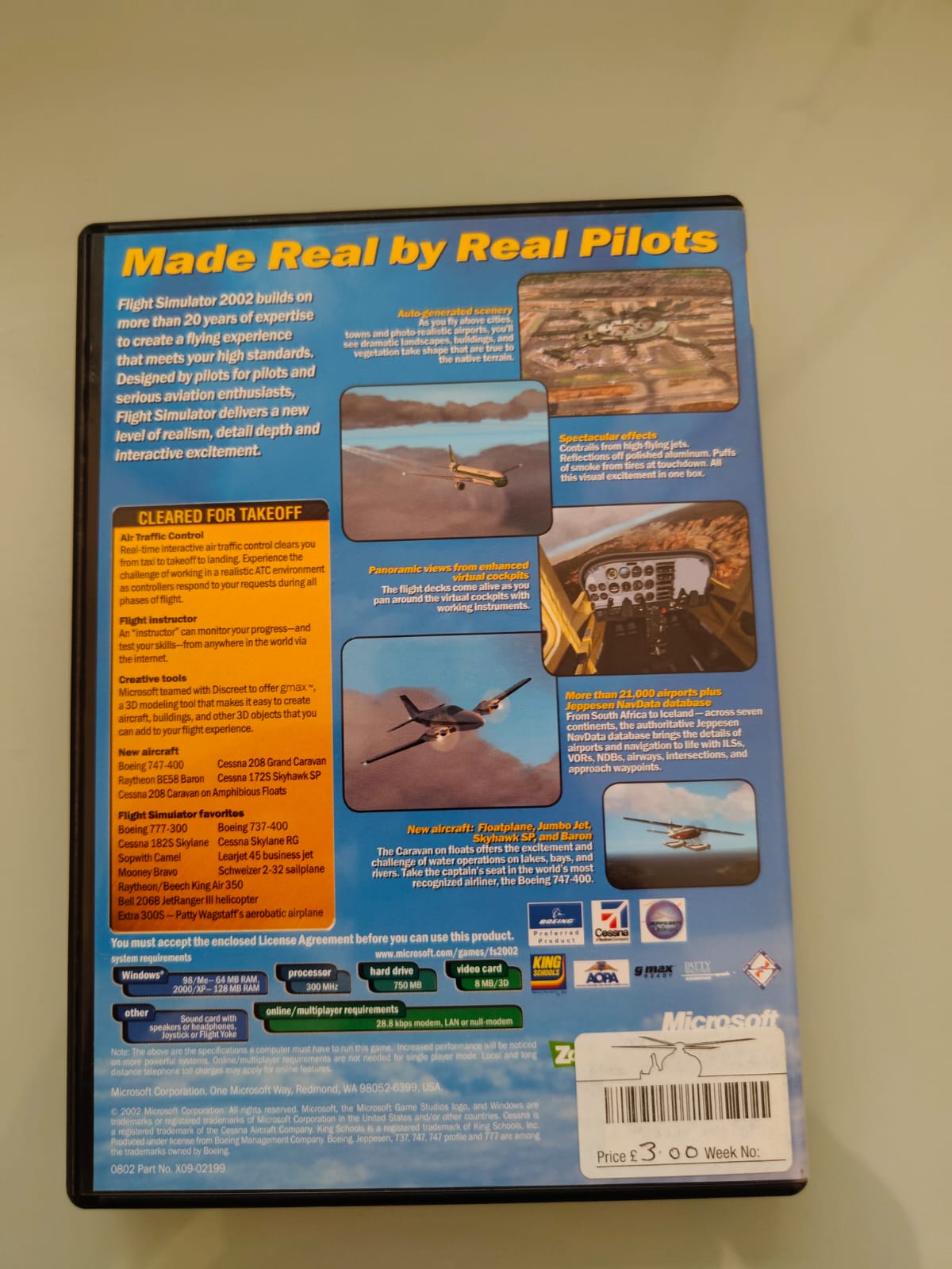 Microsoft Flight Simulator 2002 PC completo versión UK - Estado excelente
