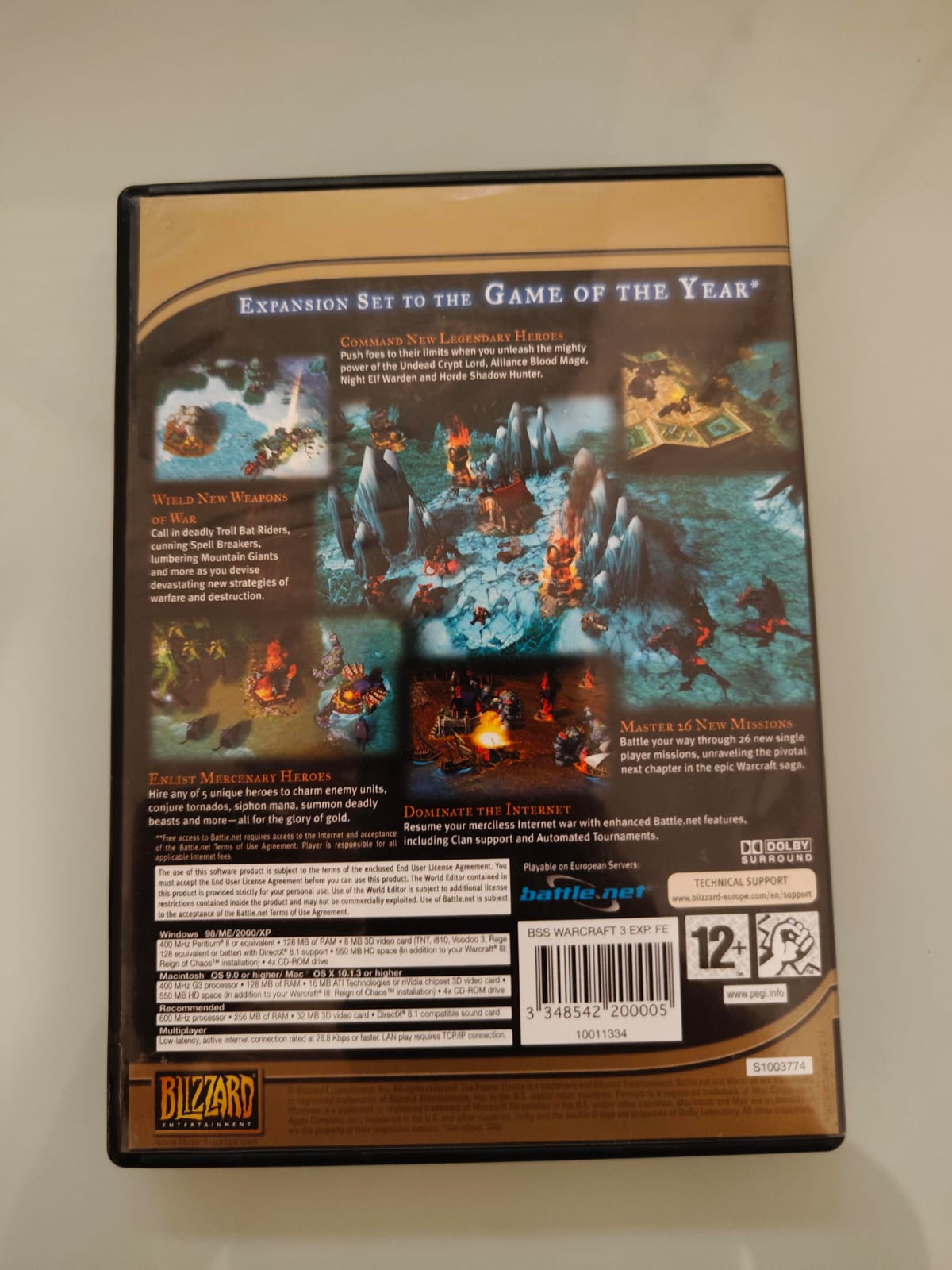 Warcraft III: The Frozen Throne BEST SELL SERIES PC completo versión UK - Estado excelente