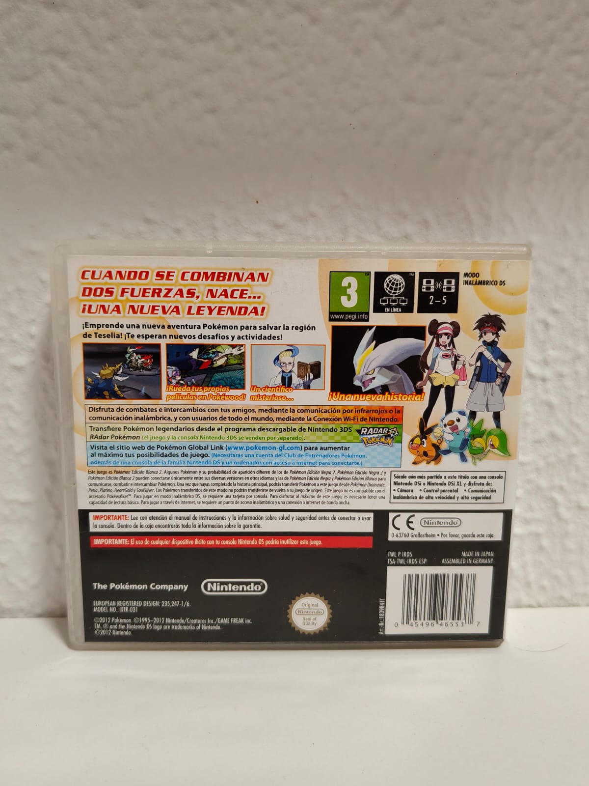 Pokémon Edición Blanca 2 - Nintendo DS PAL ESP - ESTADO EXCELENTE