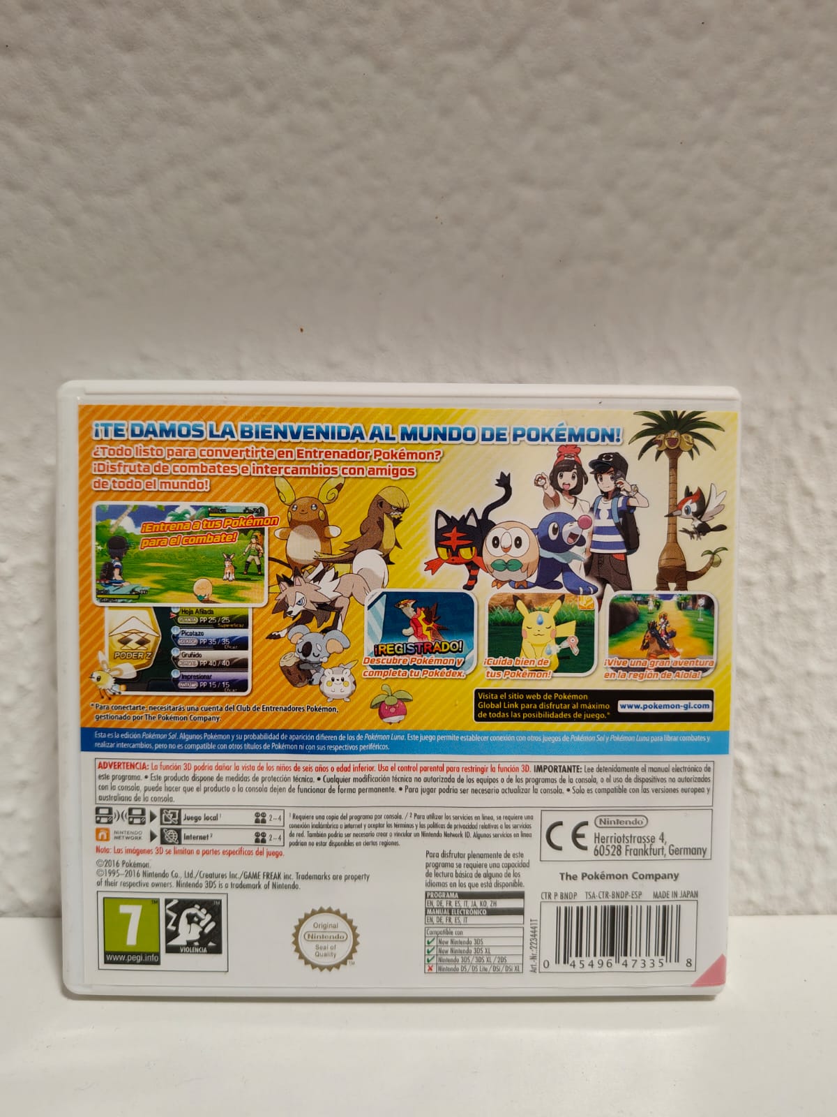 Pokémon Sol - Nintendo 3DS PAL ESP - ESTADO COLECCIONISTA