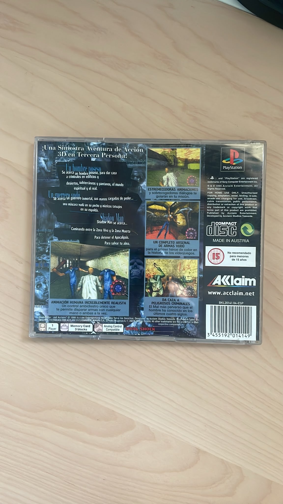 Shadow Man PlayStation 1 juego + caja PAL ESP - Estado excelente
