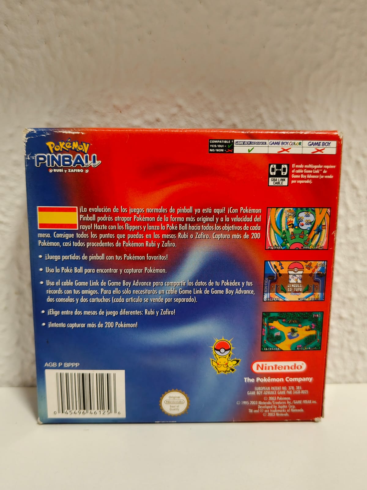 Pokémon Pinball Rubí y Zafiro GBA PAL ESP Completo - ESTADO EXCELENTE