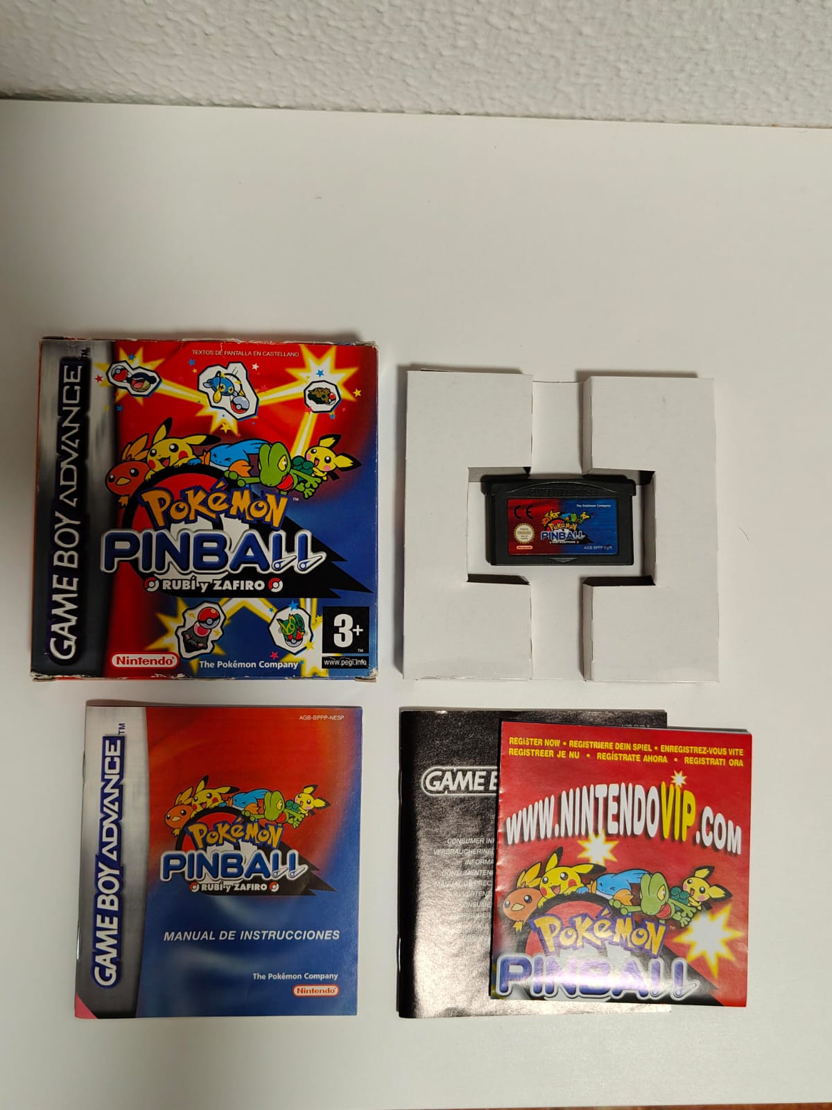 Pokémon Pinball Rubí y Zafiro GBA PAL ESP Completo - ESTADO EXCELENTE