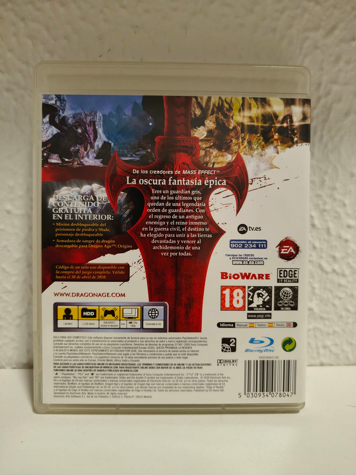 Dragon Age: Origins PlayStation 3 completo PAL ESP - Estado coleccionista