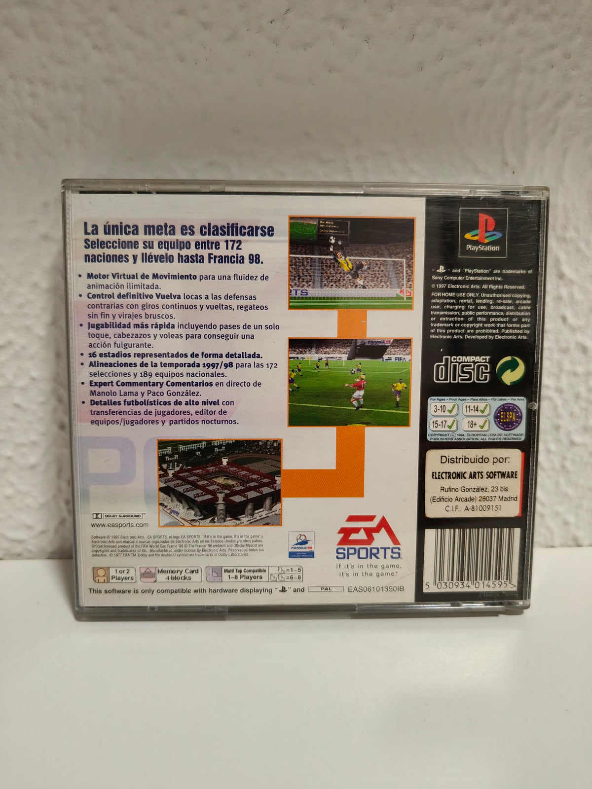 FIFA Rumbo al Mundial 98 PlayStation 1 completo PAL ESP - Estado excelente