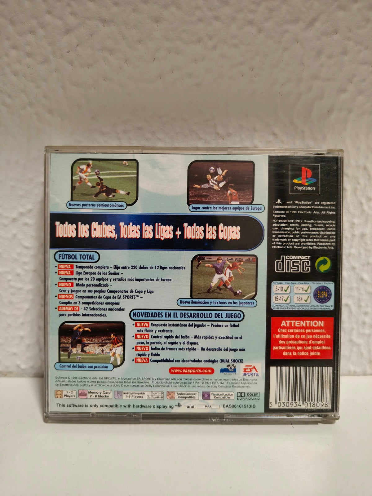 FIFA 99 PlayStation 1 completo PAL ESP - Estado cuidado