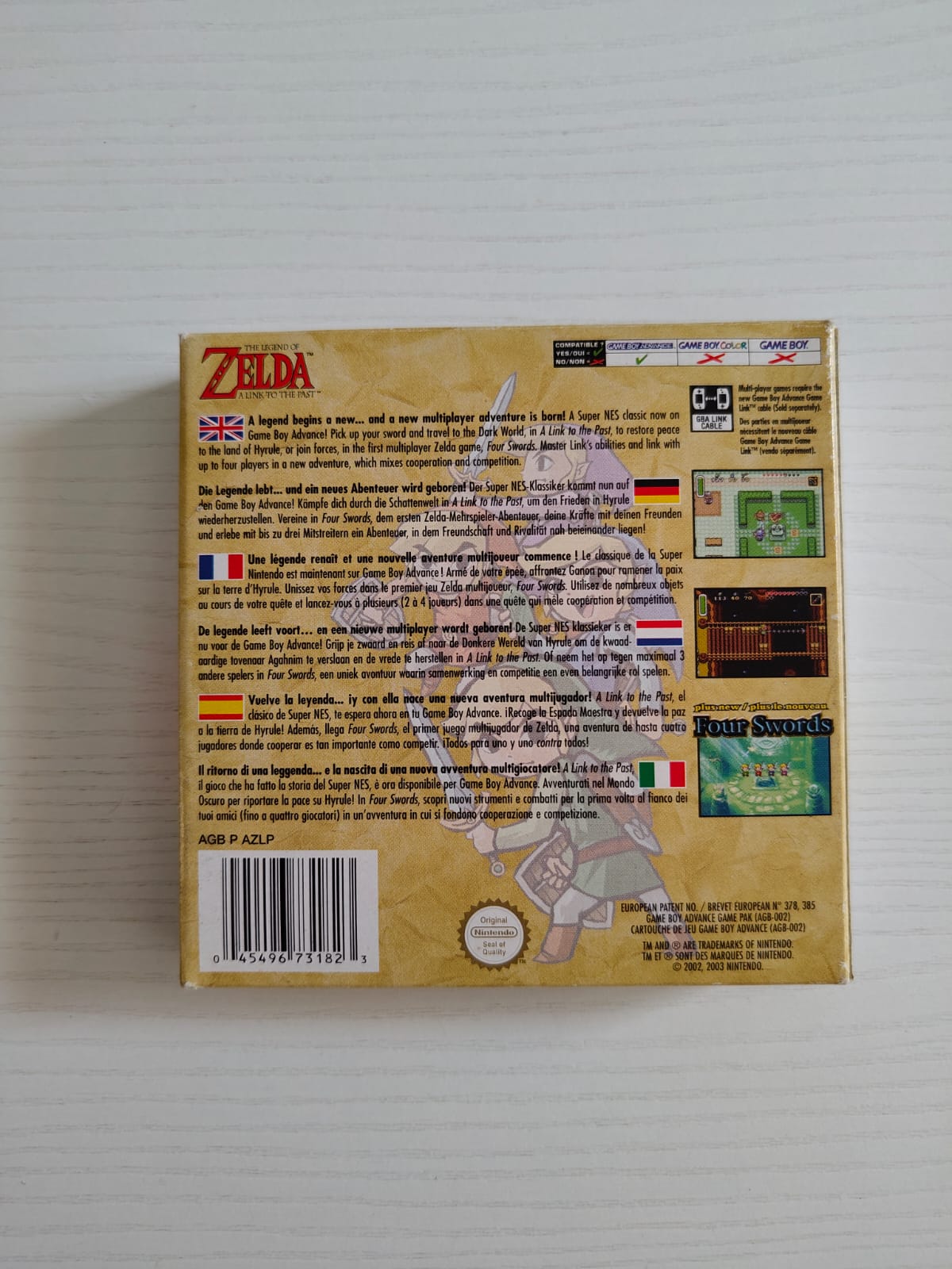 The Legend of Zelda A Link to the Past Four Swords Game Boy Advance completo PAL EUR - Estado coleccionista