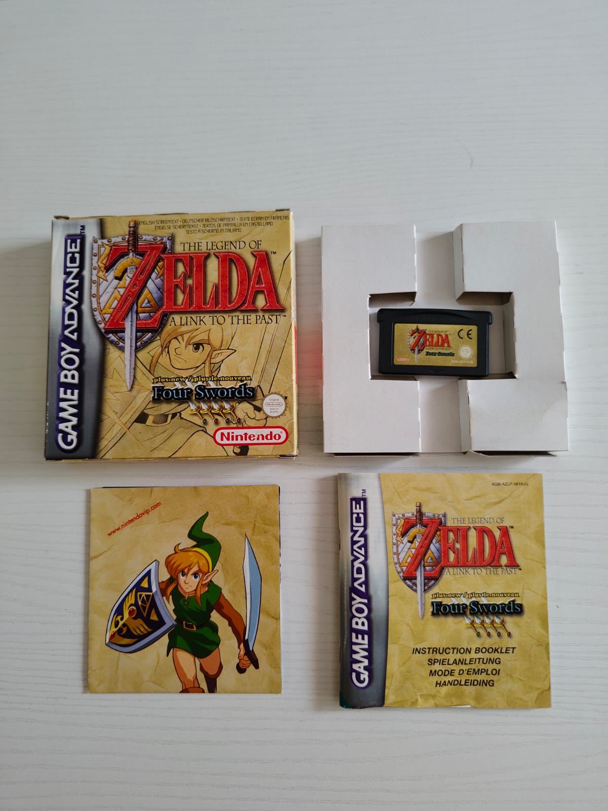 The Legend of Zelda A Link to the Past Four Swords Game Boy Advance completo PAL EUR - Estado coleccionista