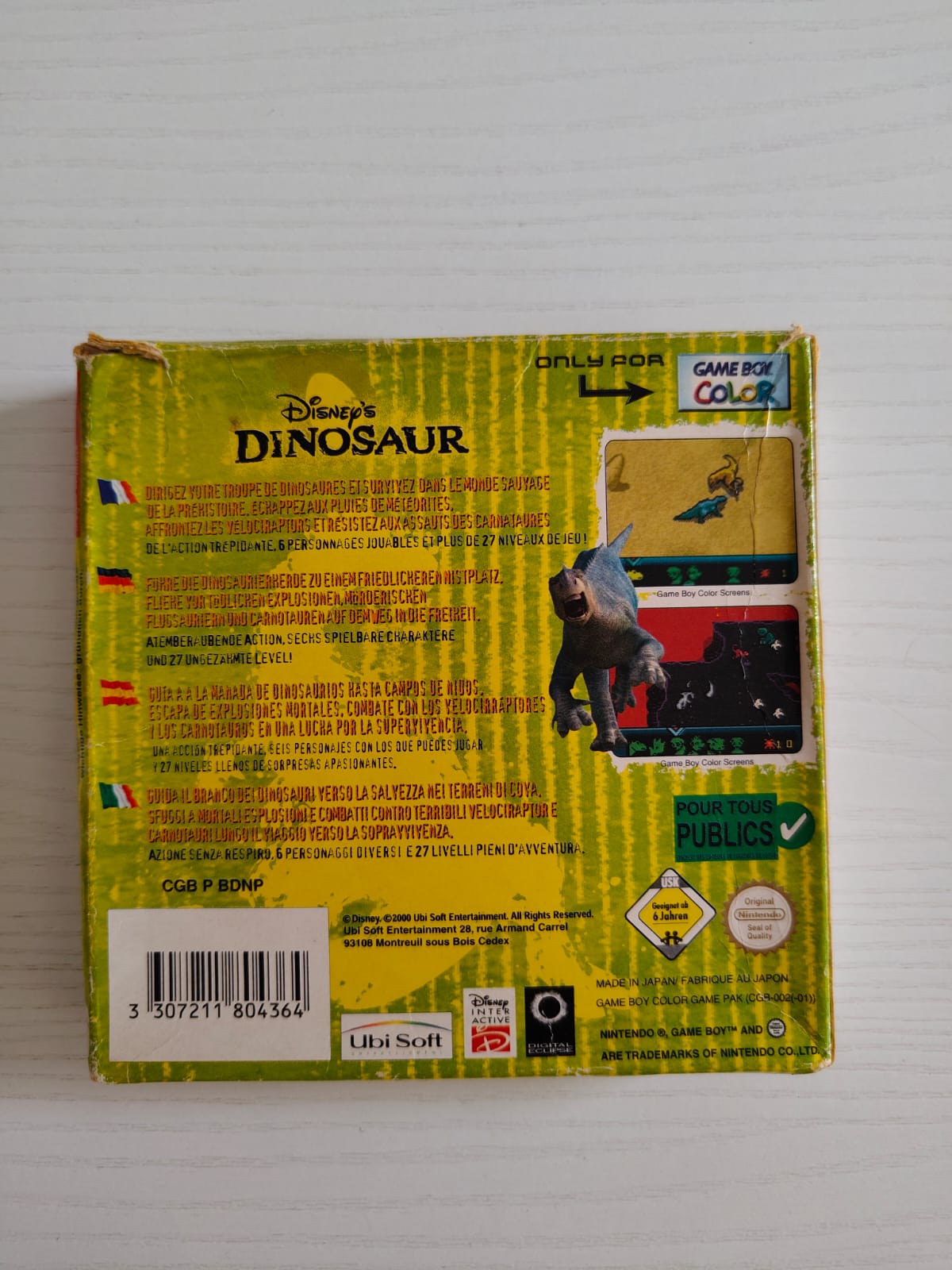 Disney Dinosaur Game Boy Advance completo sin cartón interior PAL EUR - Estado MUY básico