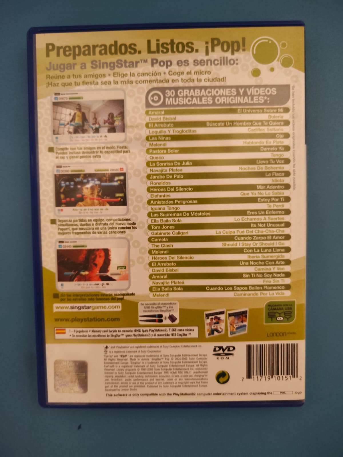 SingStar Pop PlayStation 2 juego + caja PAL ESP - Estado cuidado
