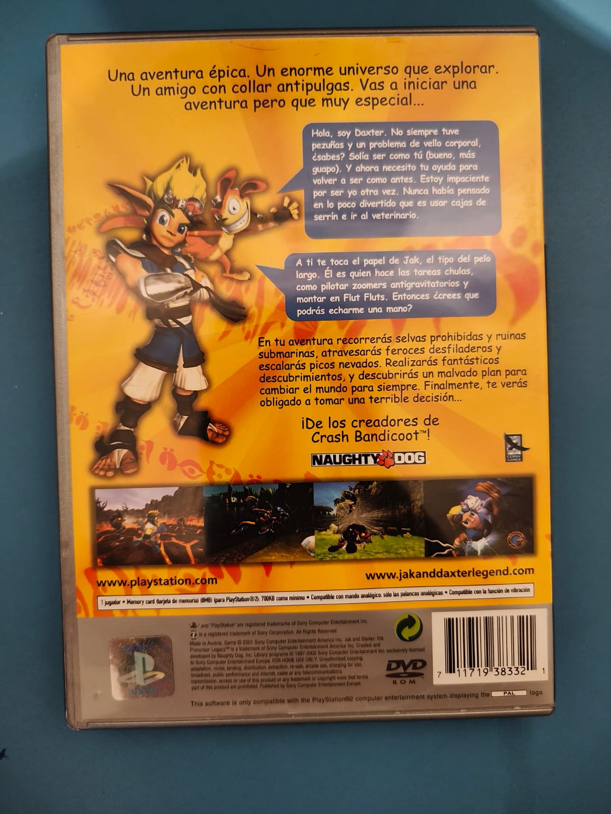 Jak and Daxter: El Legado de los Precursores Platinum PlayStation 2 juego + caja PAL ESP - Estado cuidado
