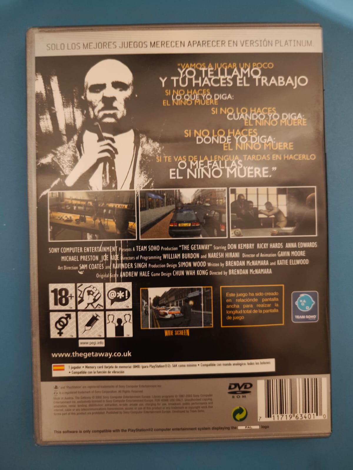 The Getaway Platinum PlayStation 2 completo PAL ESP - Estado cuidado