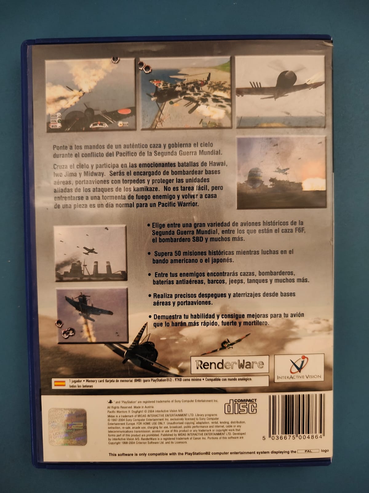 Pacific Warriors 2: Dogfight PlayStation 2 completo PAL ESP - Estado básico