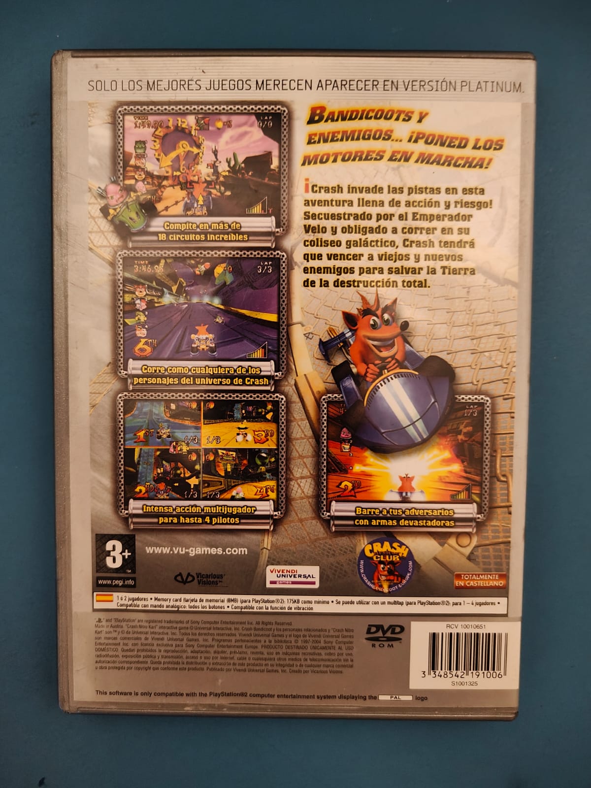 Crash Nitro Kart Platinum PlayStation 2 completo PAL ESP - Estado cuidado